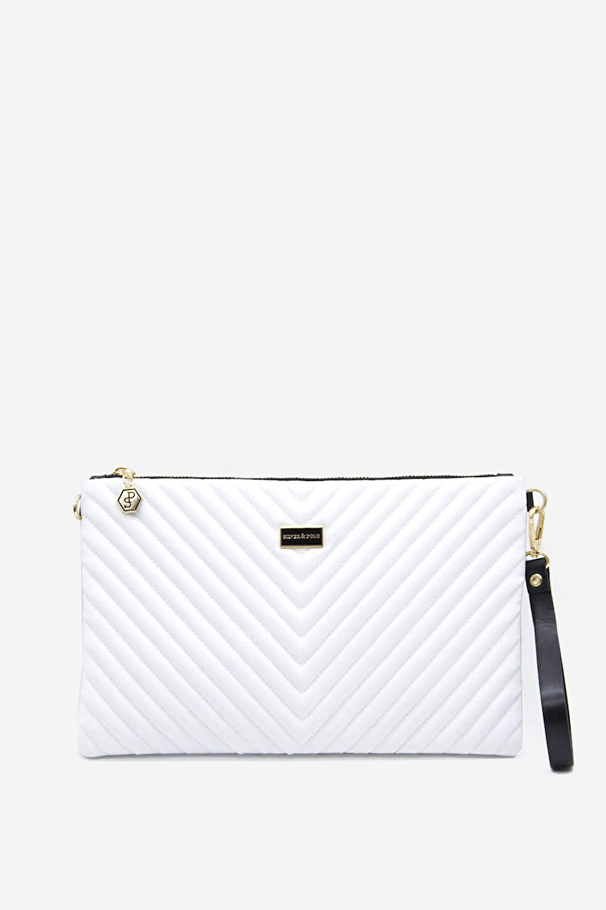 SİLVER POLO 1034 Tek Bölmeli Kadın Portföy & Clutch BEYAZ