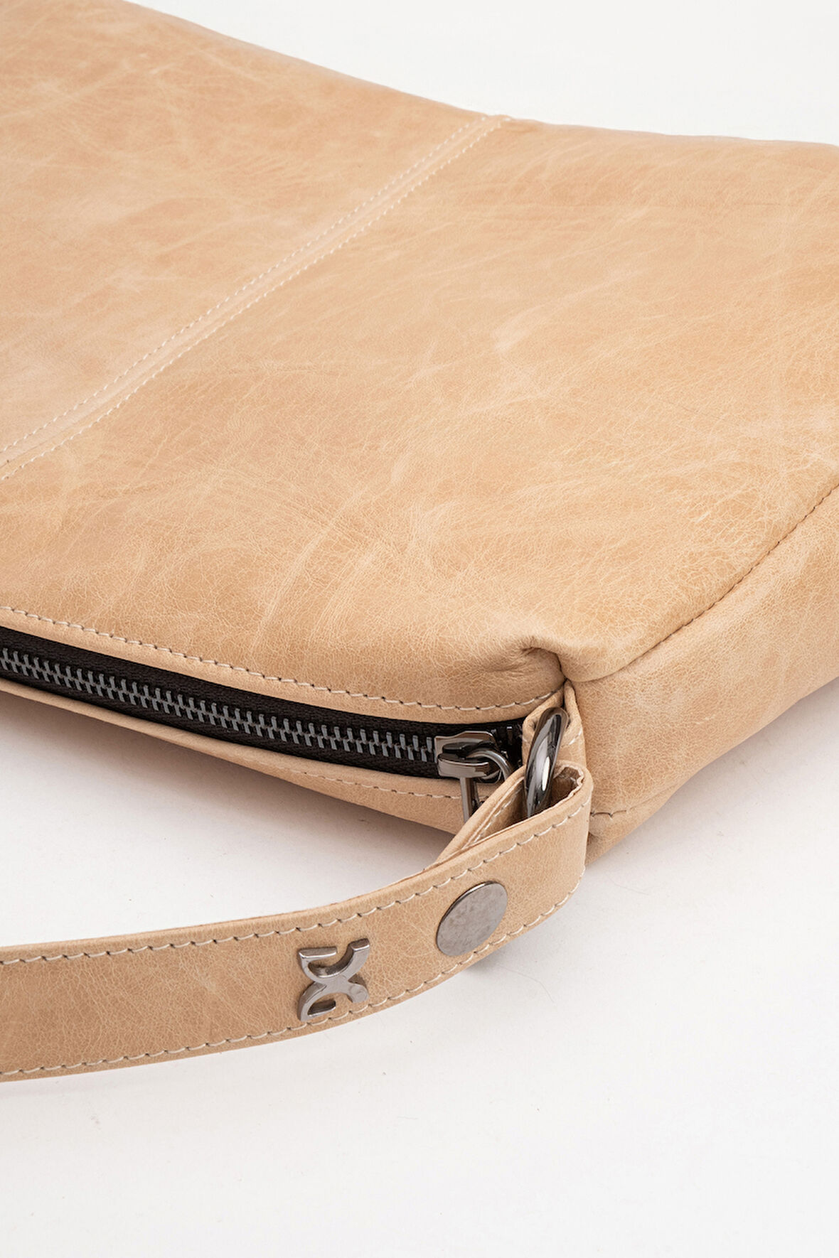 DERİCLUB Avanos Kadın Tek Askılı El ve Omuz Çantası Gerçek Deri BEJ