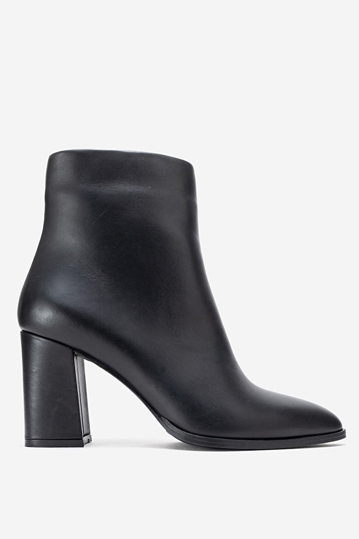 DERİCLUB Kadın Yüksek Topuklu Bilek Bot Gerçek Deri RC 311 SİYAH