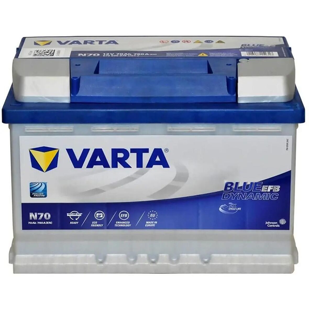 Varta Akü  12V 70 Ah Amper 760A Start-Stop EFB N70