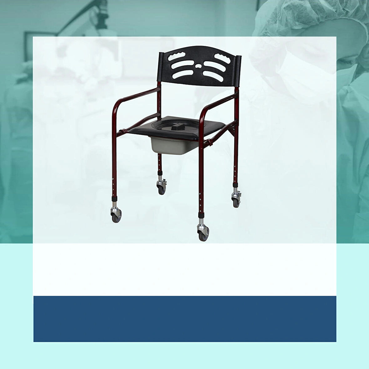 RKL3210 KATLANIR KLOZETLİ SANDALYE TEKERLEKLİ SATANDART KAPAKLI