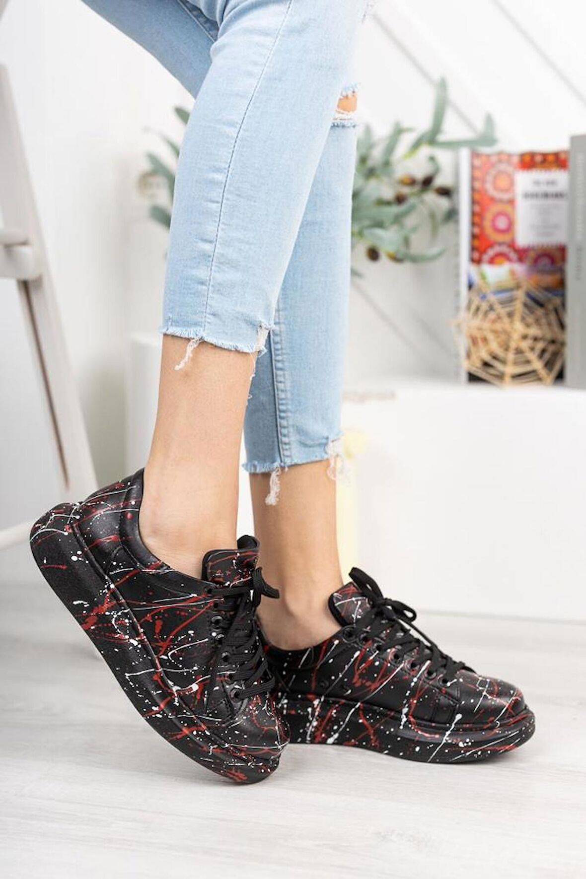 CH254 CST Pittura Kadın Ayakkabı 471 BEYAZ / KIRMIZI SPLUSH