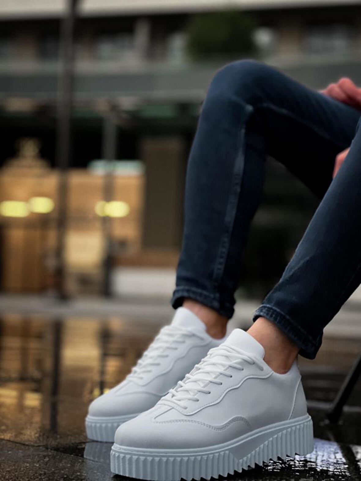 BA0802 BOA Beyaz Renk  Yüksek Taban Erkek Günlük Ayakkabı