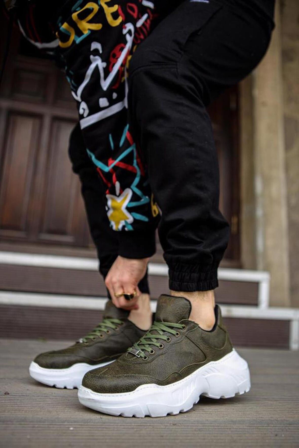 Knack Yüksek Taban Günlük Ayakkabı N75 Haki