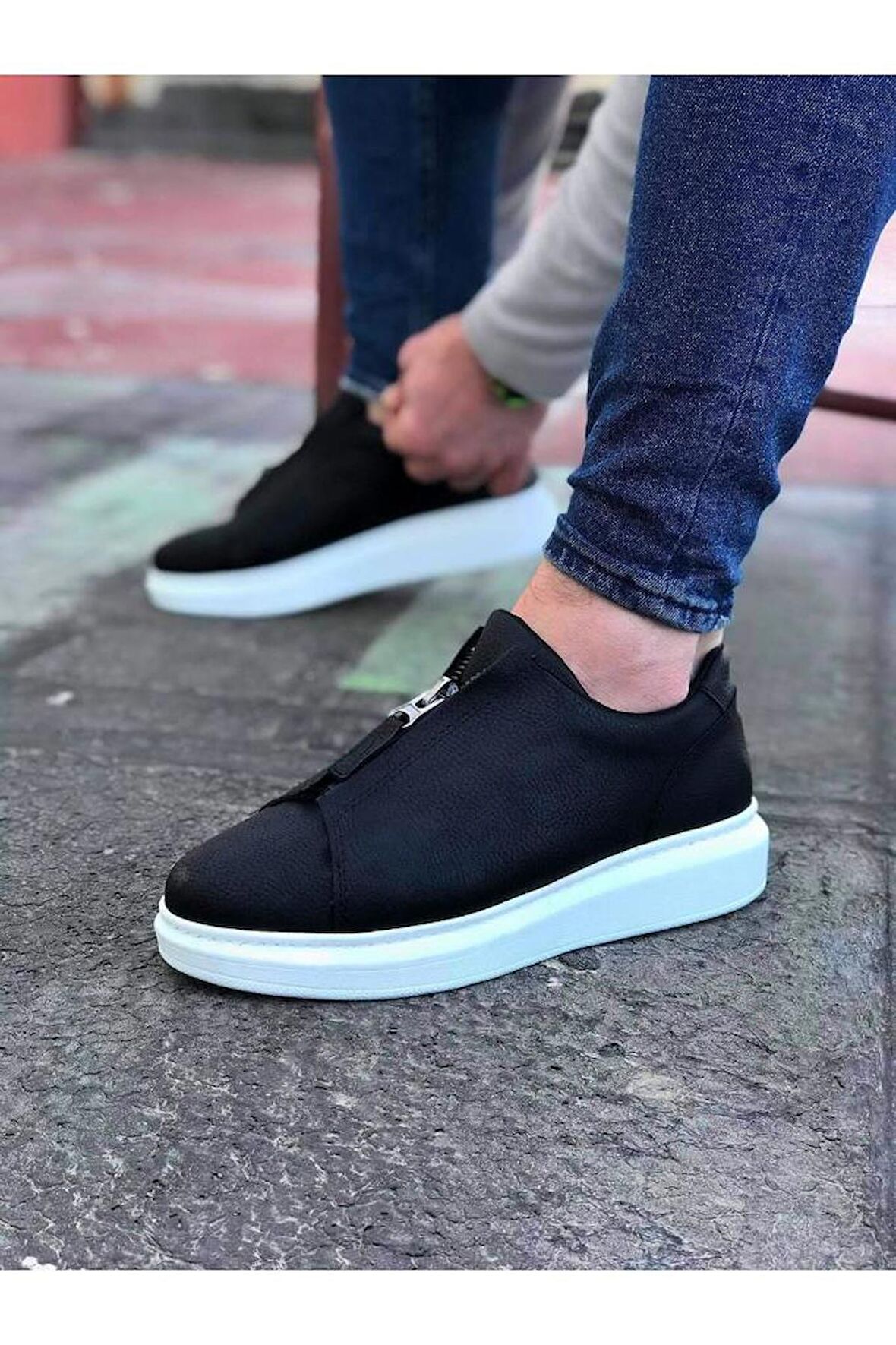 Wagoon WG010 Siyah Cilt Erkek Casual Ayakkabı