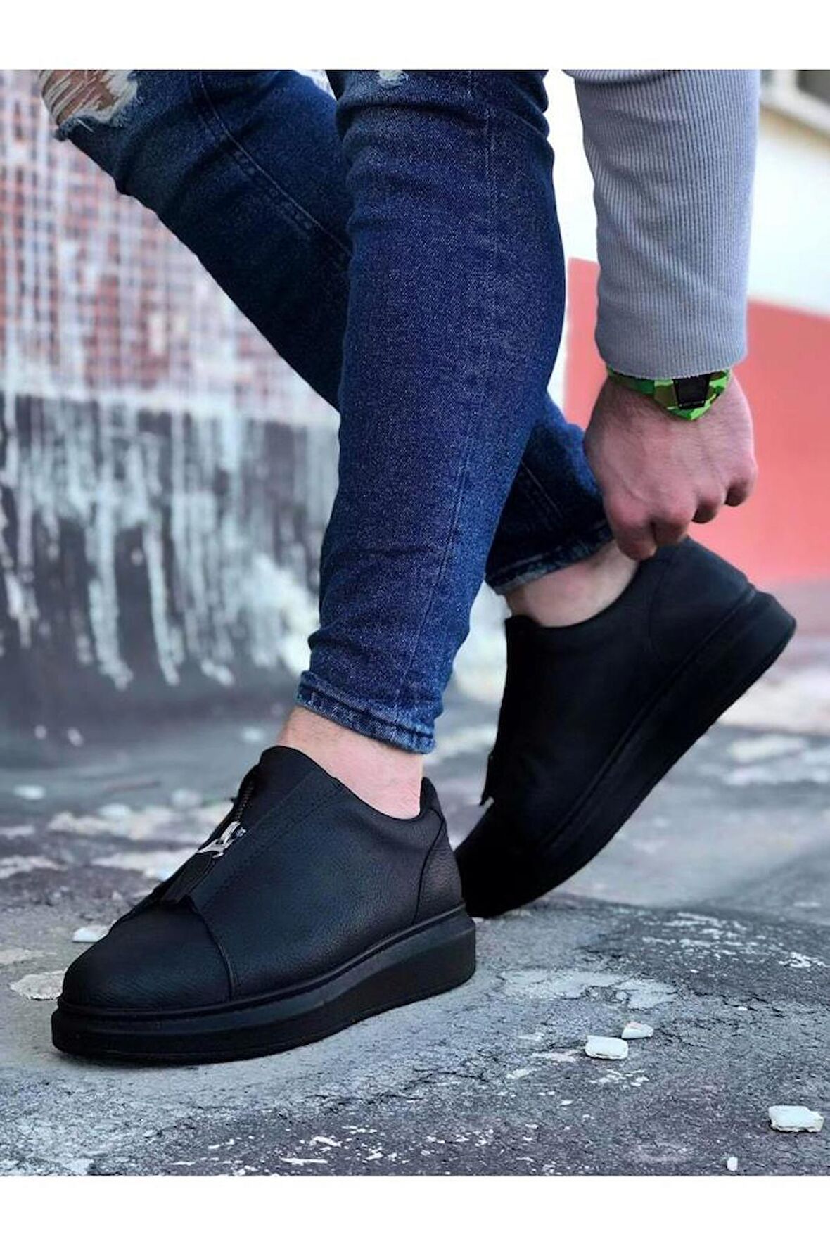 Wagoon WG010 Kömür Cilt Erkek Casual Ayakkabı