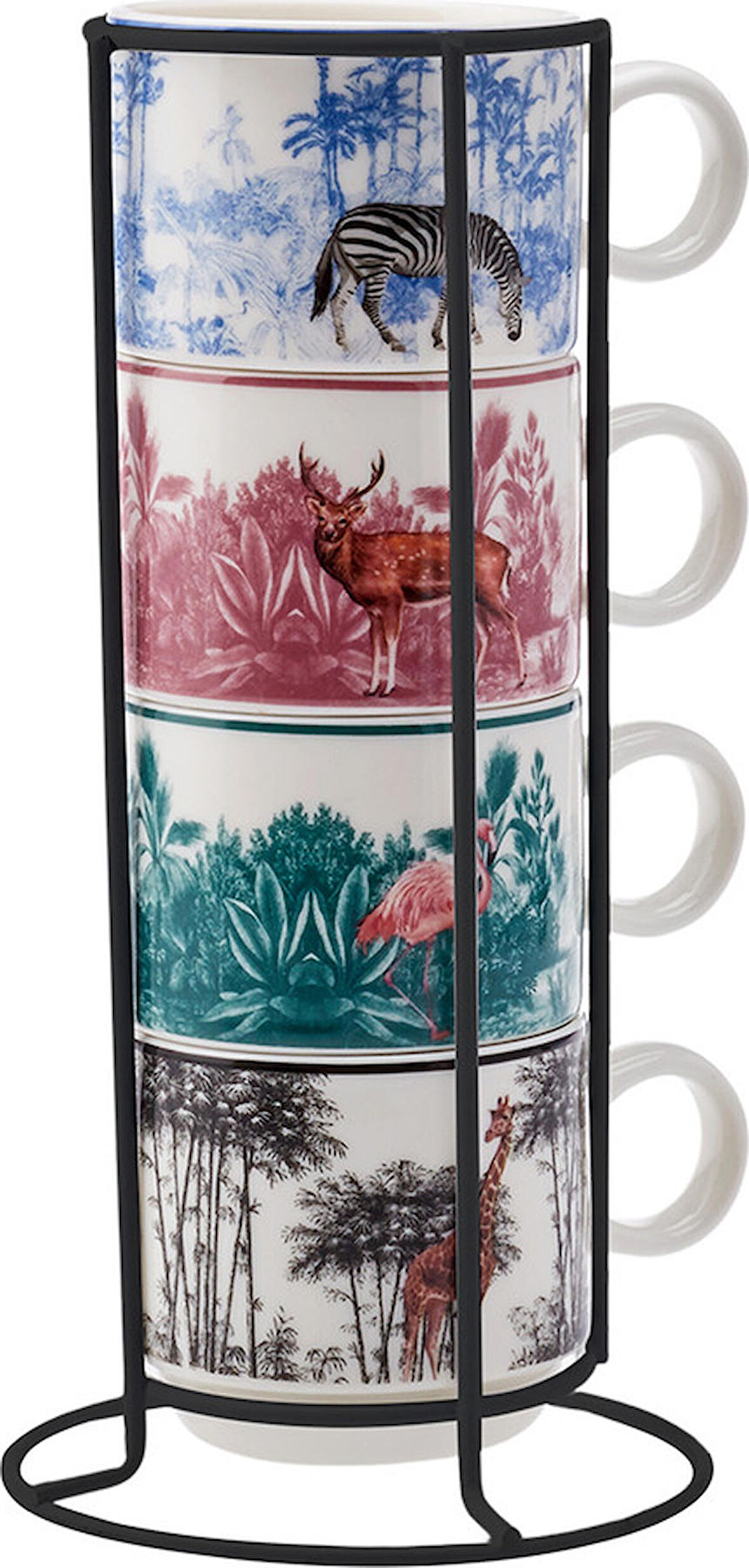 Karaca Jungle 4'lü Standlı Çay Fincanı Seti 4x160 Ml