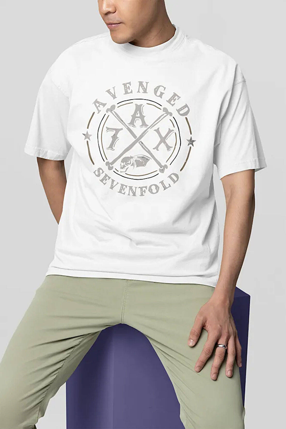 Rock Metal Avenged Sevenfold Müzik Grubu Baskılı Unisex Oversize Tişört