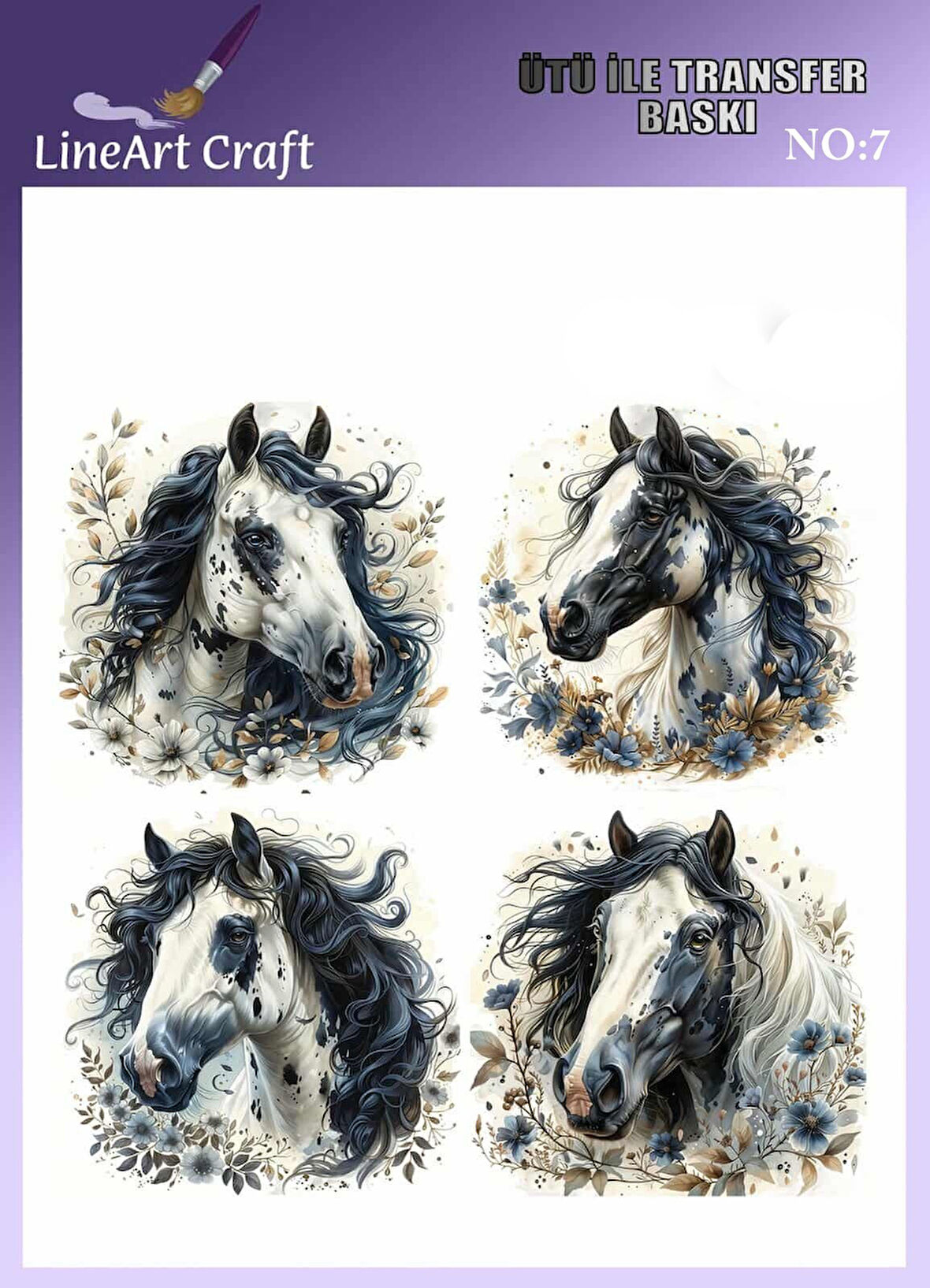 Yaprak Desen N: 7 Kumaş Transfer Kağıdı 20*20