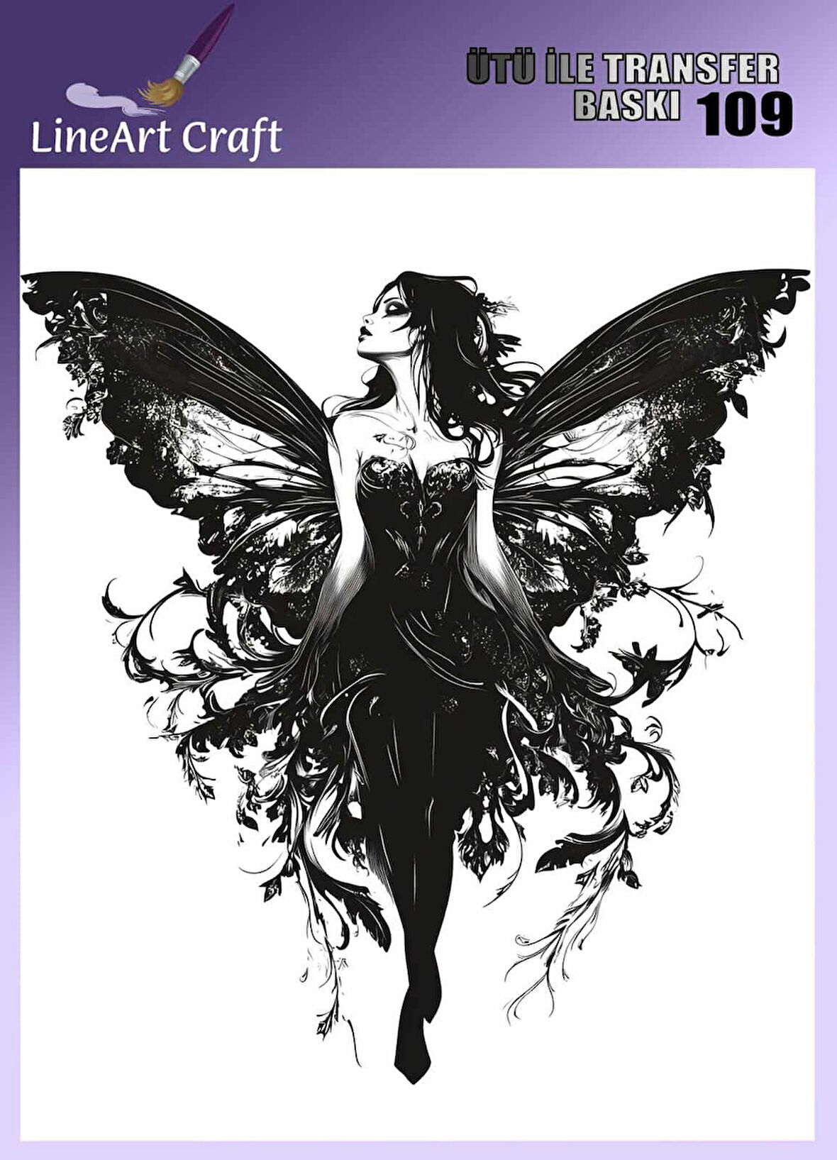 Kadın Portre Desen N: 109 Kumaş Transfer Kağıdı 20*20