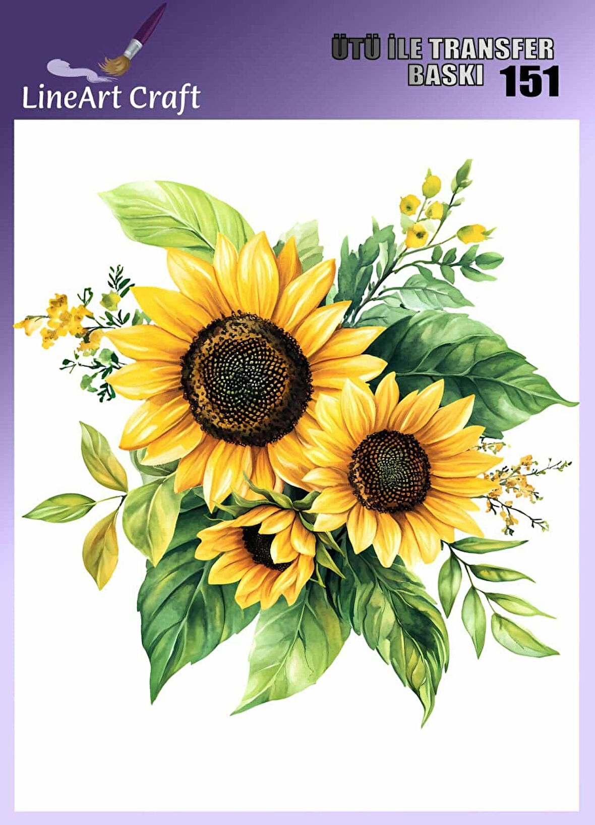 Ayçiçeği Desen N: 151 Kumaş Transfer Kağıdı 20*20