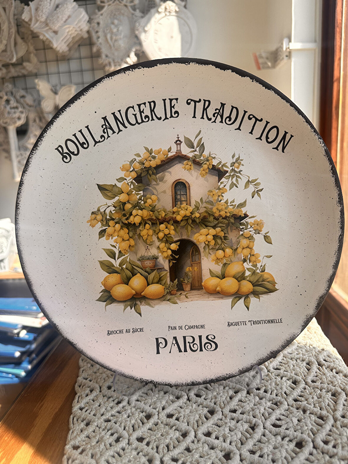 Limon Desenli 30 cm Çapında Duvar Tabağı