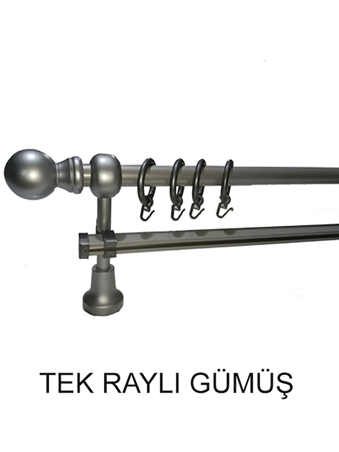 KLASİK AHŞAP RUSTİK PERDE ASKISI TEK RAYLI 28 MM