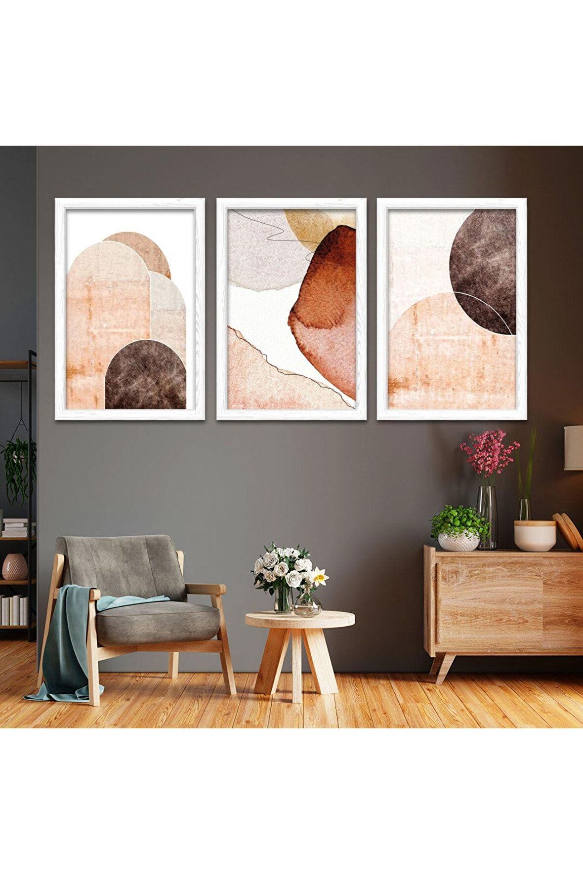 GOLD AYNALI PLEKSİ ÇERÇEVELİ MODERN SİYAH BEYAZ GRİ MERMER DESENLİ SOYUT ÇİZİM TABLO