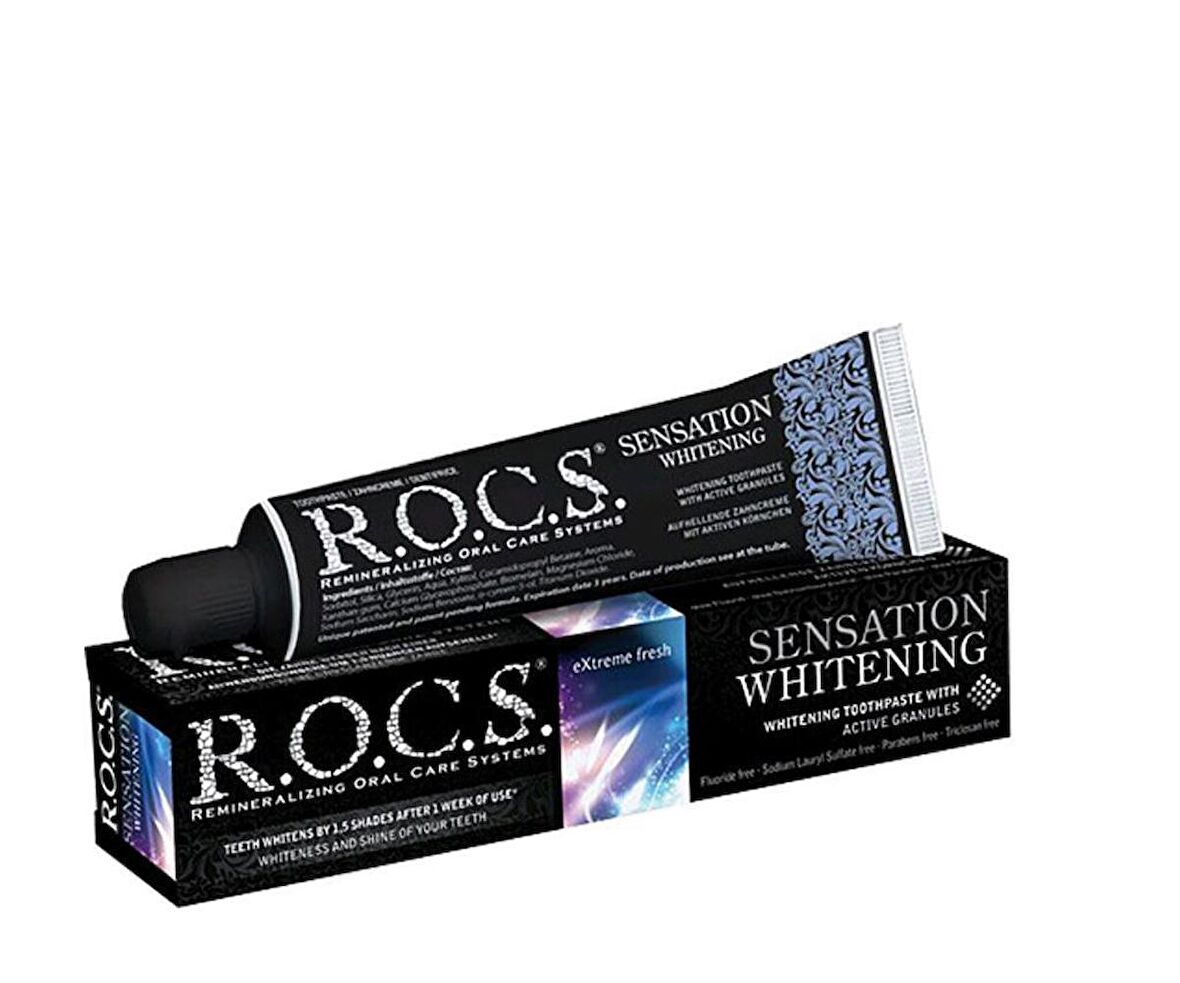 Rocs Sensation Yoğun Parlatıcı - Beyazlatıcı Diş Macunu