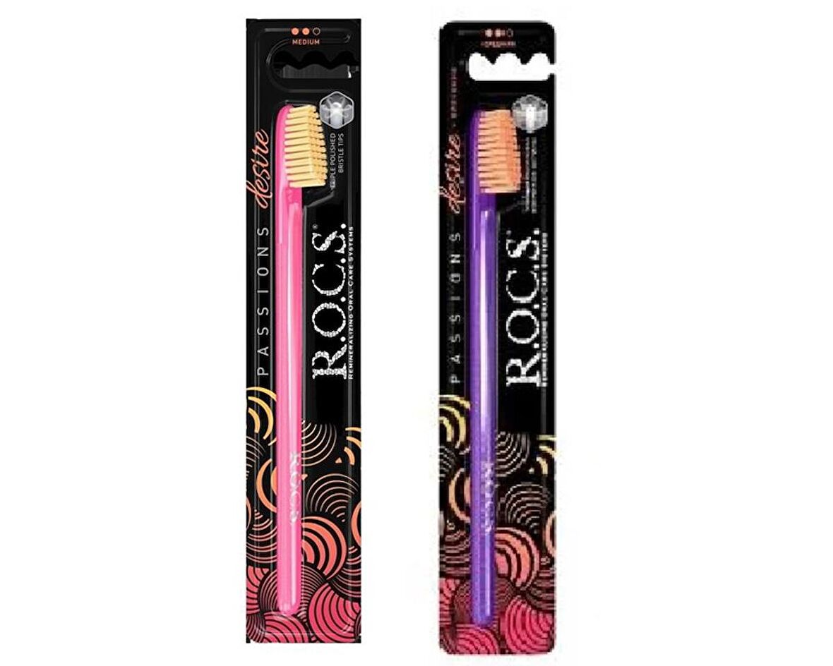 Rocs Passions Diş Fırçası Desire -2 ADET (Mor Sap - Pembe Sap)