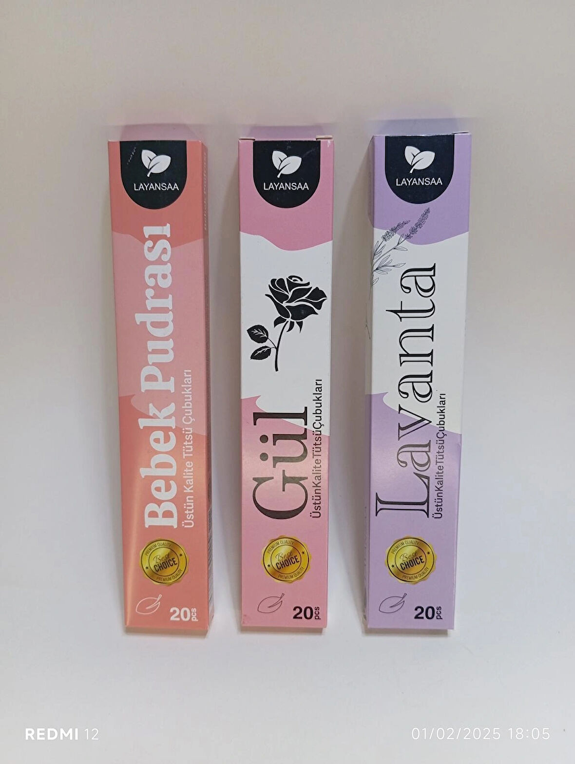 Tedi Sanat Çubuk Tütsü 60 Adet (3 Paket) Lavanta-Gül-Bebek Pudrası Oda Kokusu
