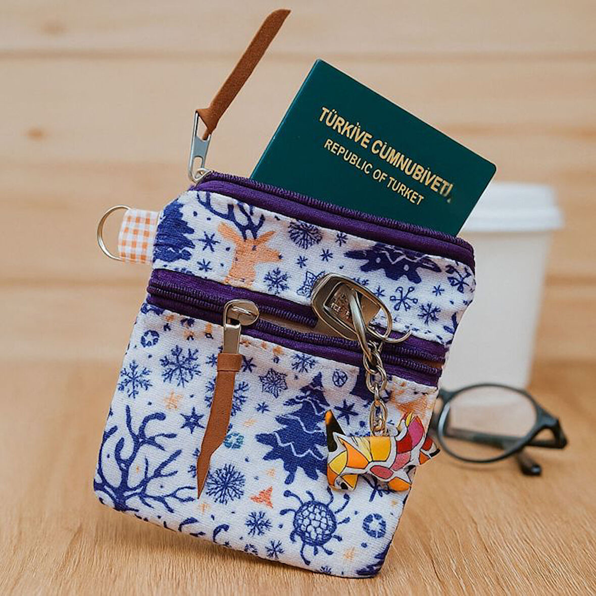 Uretti - Gamze 9546 4391 El Yapımı Desenli Model Kadın Cüzdan / Kartlık