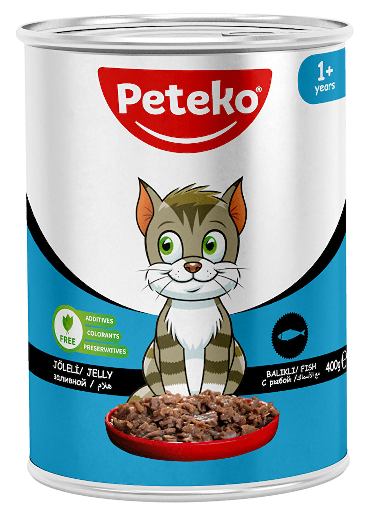 PETEKO 12 ADET JÖLELİ PARÇA ETLİ YETİŞKİN KEDİ YAŞ MAMASI BALIKLI