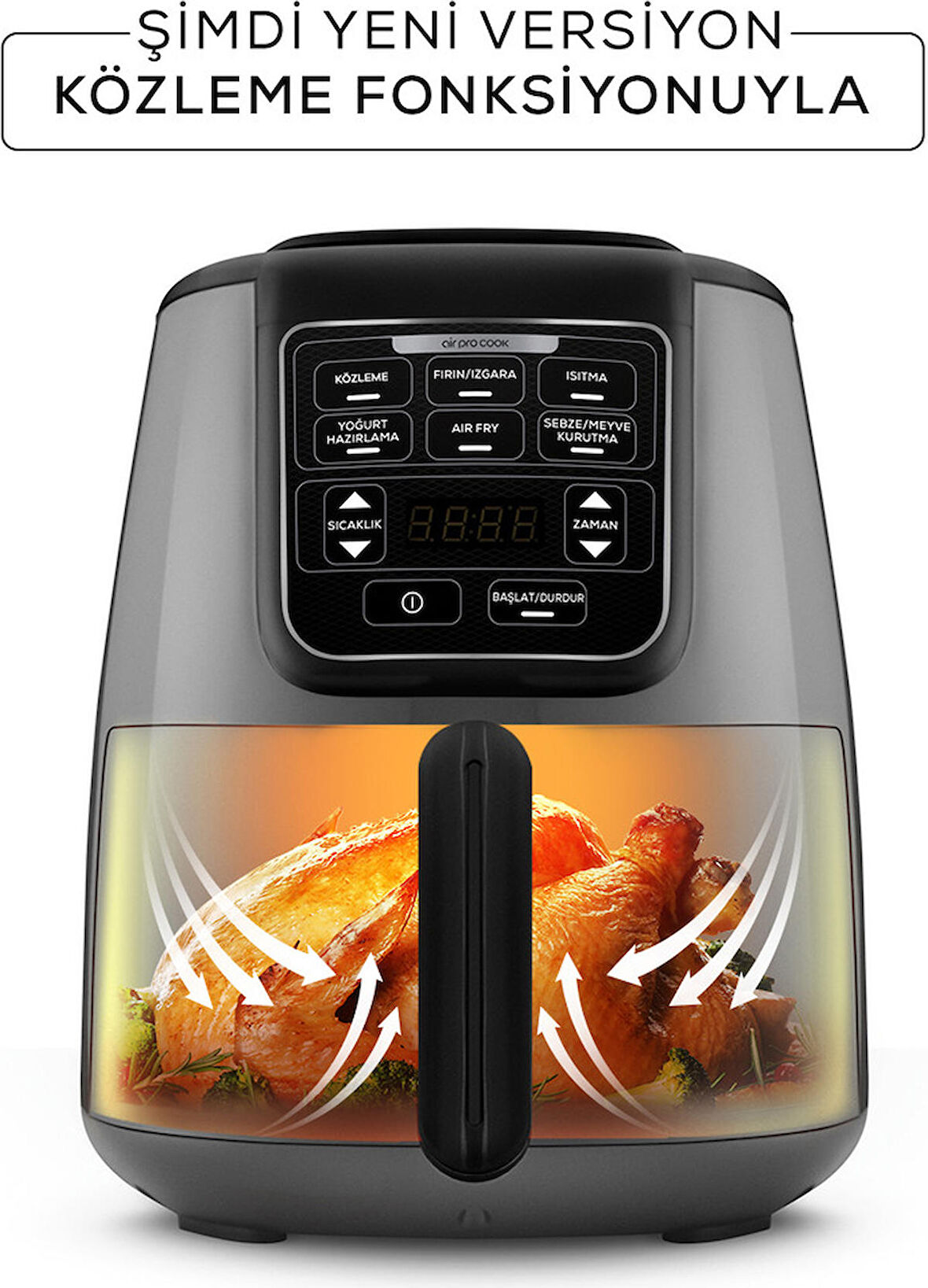 Karaca Air Pro Cook Köz Xl Airfryer Space Gray Black 4 Kişilik