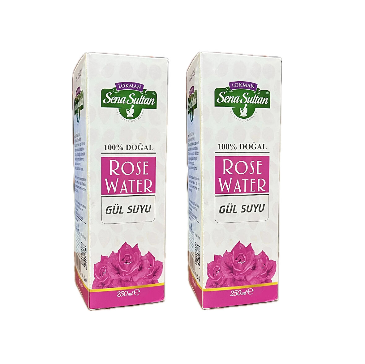 Doğal Gül Suyu (100% distilled Rose Water) gıdaya uygun 250 ml, 2Adet