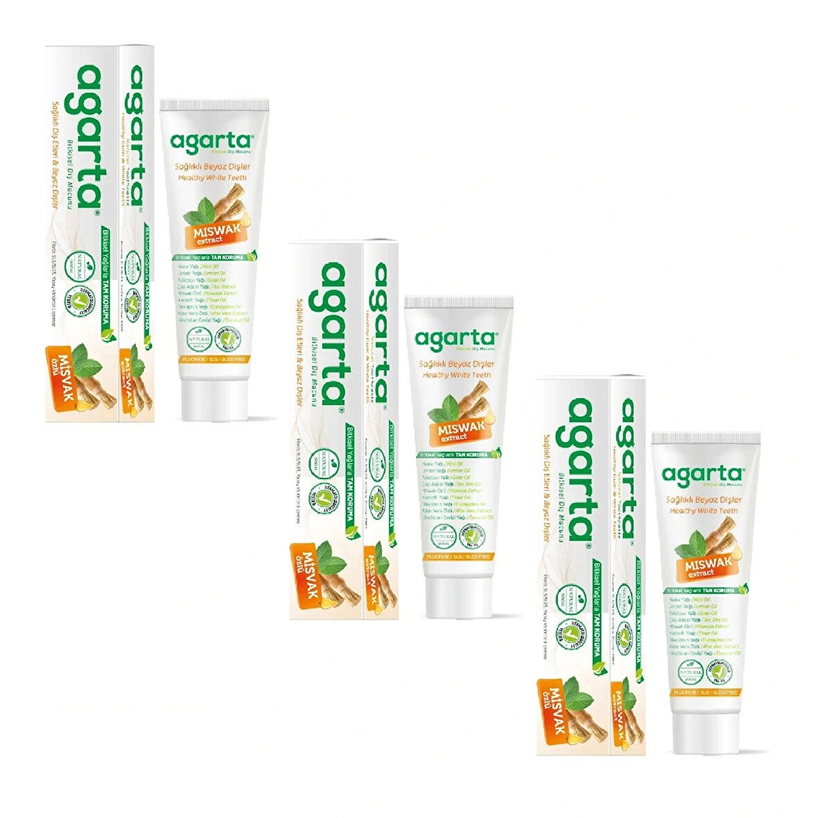 Doğal Misvak Özlü Diş Macunu 100 ml /130 gr 3Adet