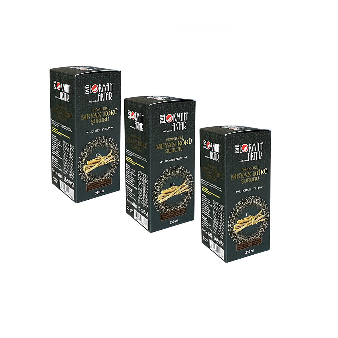 Propolisli Meyan Kökü Şurubu 230 ml, 3 Adet, DVD Lokman Aktar