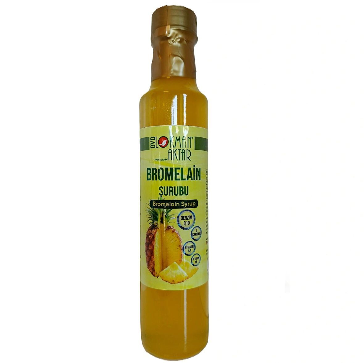 Bromelain Şurubu, Katkısız, Doğal, 250ml 1 Adet, DVD Lokman Aktar