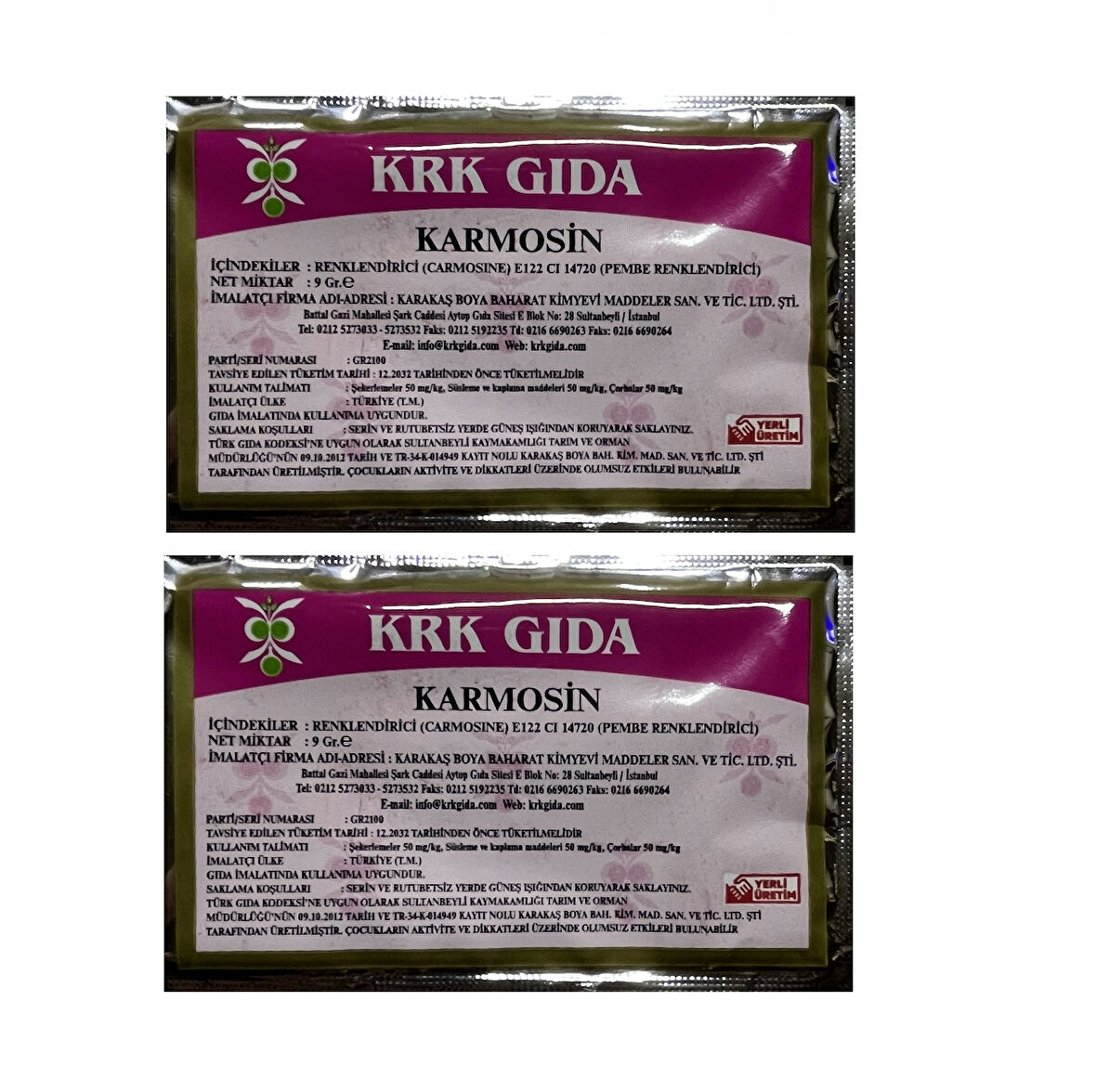 Gıda Boyası Toz Pembe Renklendirici 9 Gr 2 Adet