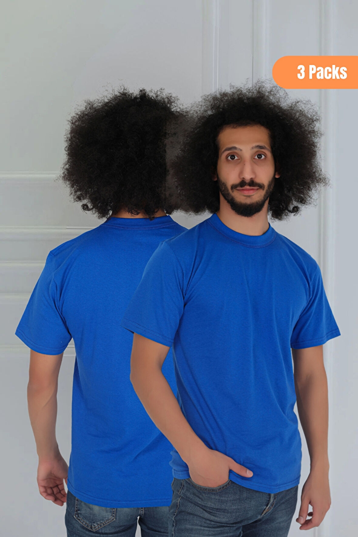 Erkek 3'lü Slim Fit Sıfır Yaka Fanila T-Shirt 