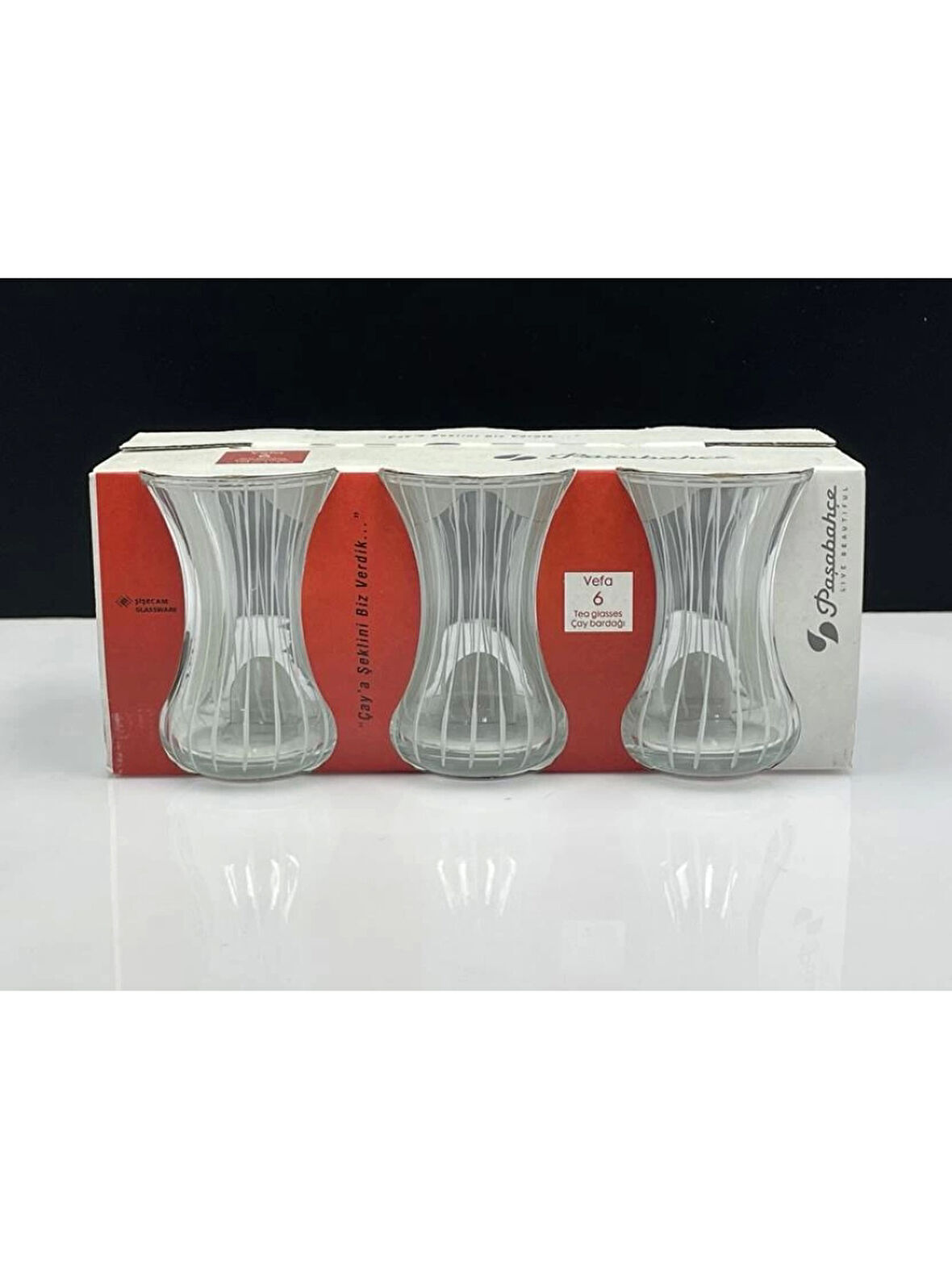 Paşabahçe 42771 Çizgili Yağmur Çay Bardağı 130 cc 6'lı