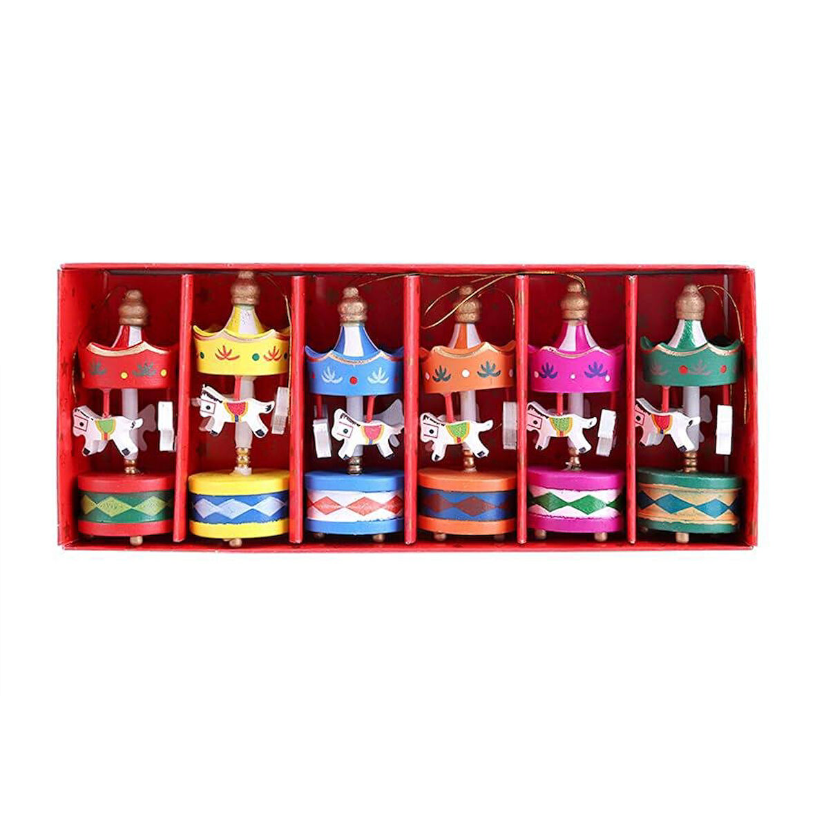 6lı Set Atlı Karınca Mini Renkli Nostaljik El Yapımı Hediyelik Süs Yılbaşı Hediyeliği Özel Gün