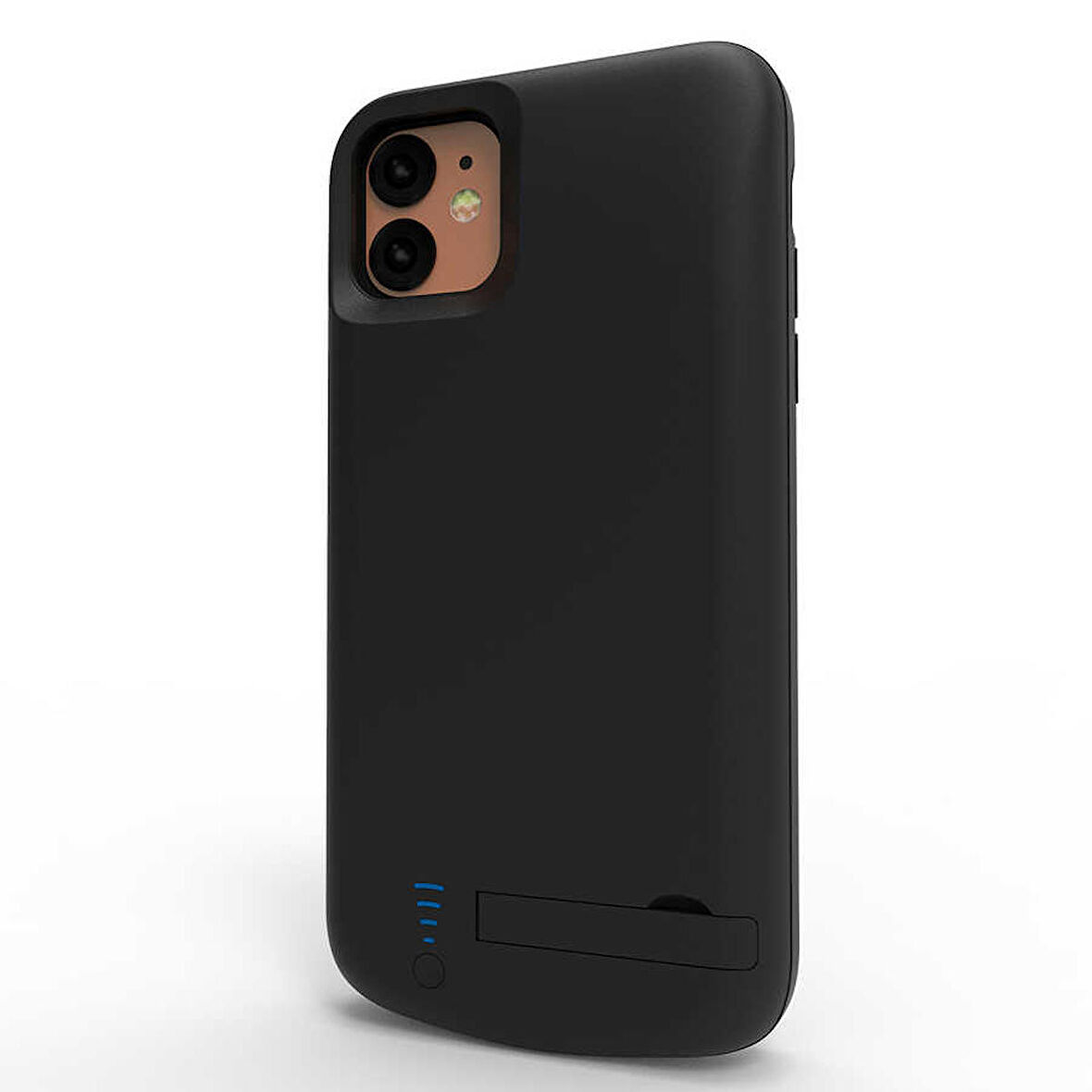Apple iPhone 11 PRO Uyumlu Fuchsia Şarjlı Kılıf Led Işık Göstergeli Standlı Powerbank Kapak