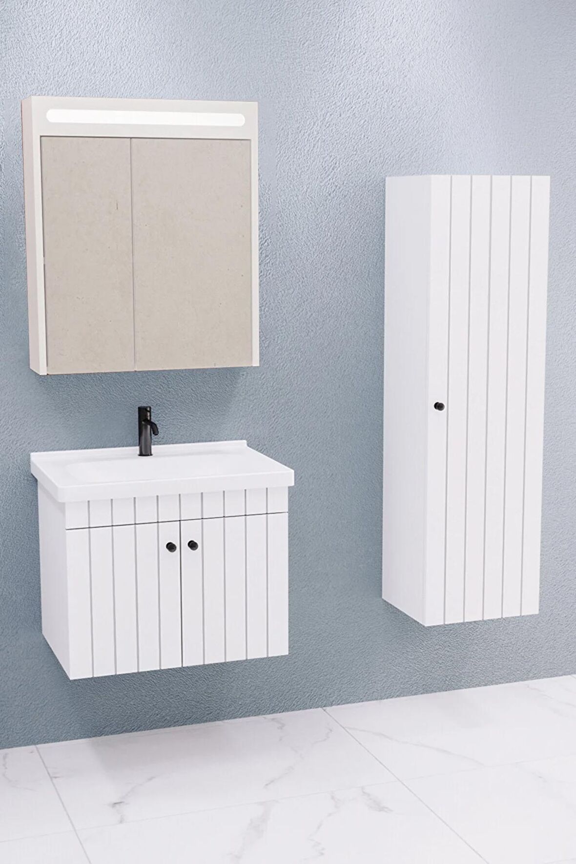 
Avien 65 Cm Banyo Dolabı Npl Led Aynalı - Boy Dolap Dahil