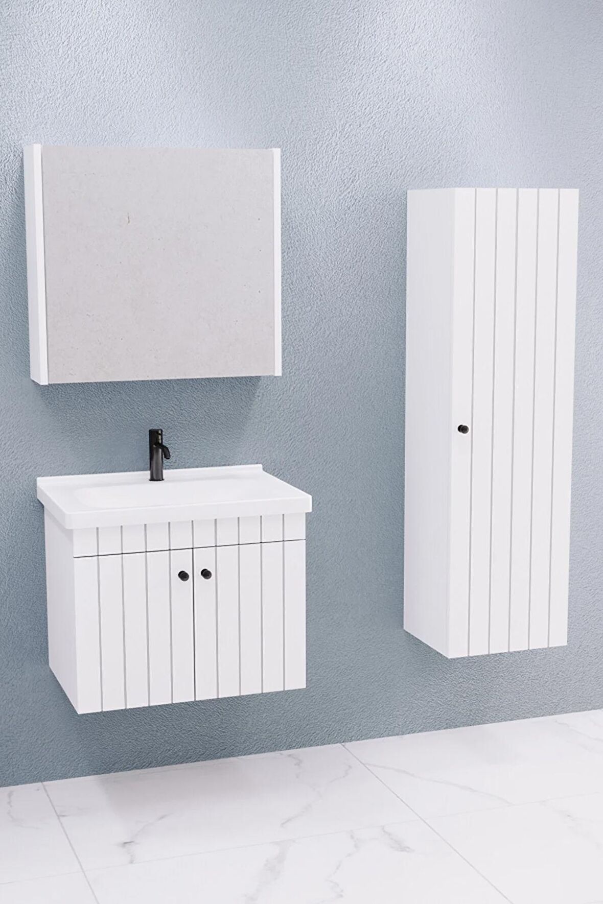 Avien 65 Cm Banyo Dolabı Bgn Aynalı - Boy Dolap Dahil