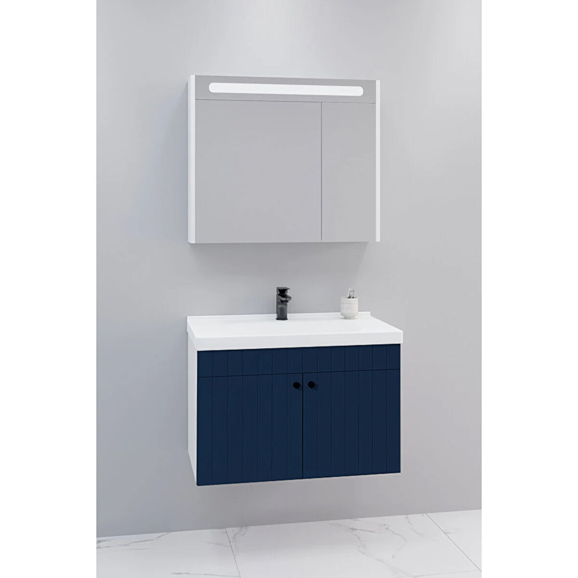 Avien 80 Cm Banyo Dolabı Npl Led Aynalı - Boy Dolap Hariç