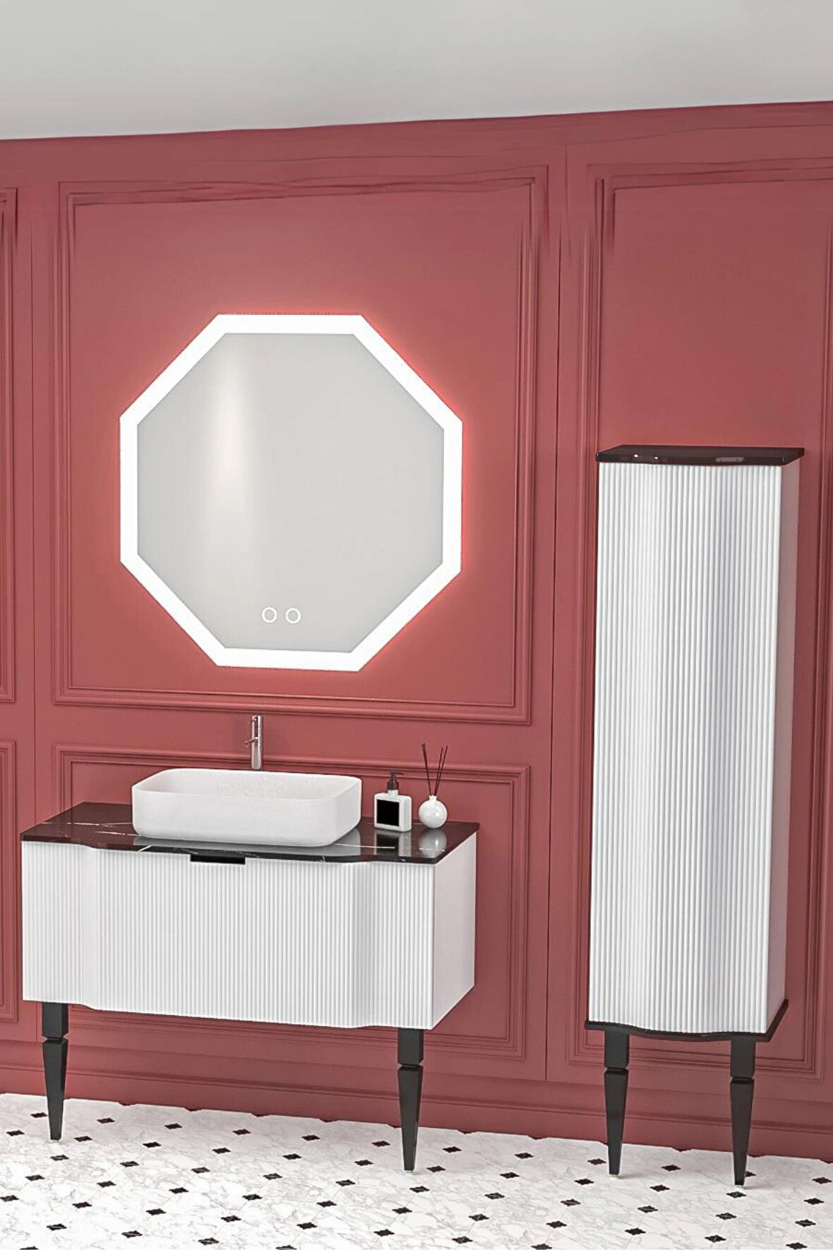 Royal 100 Cm Banyo Dolabı - Boy Dolabı Dahil