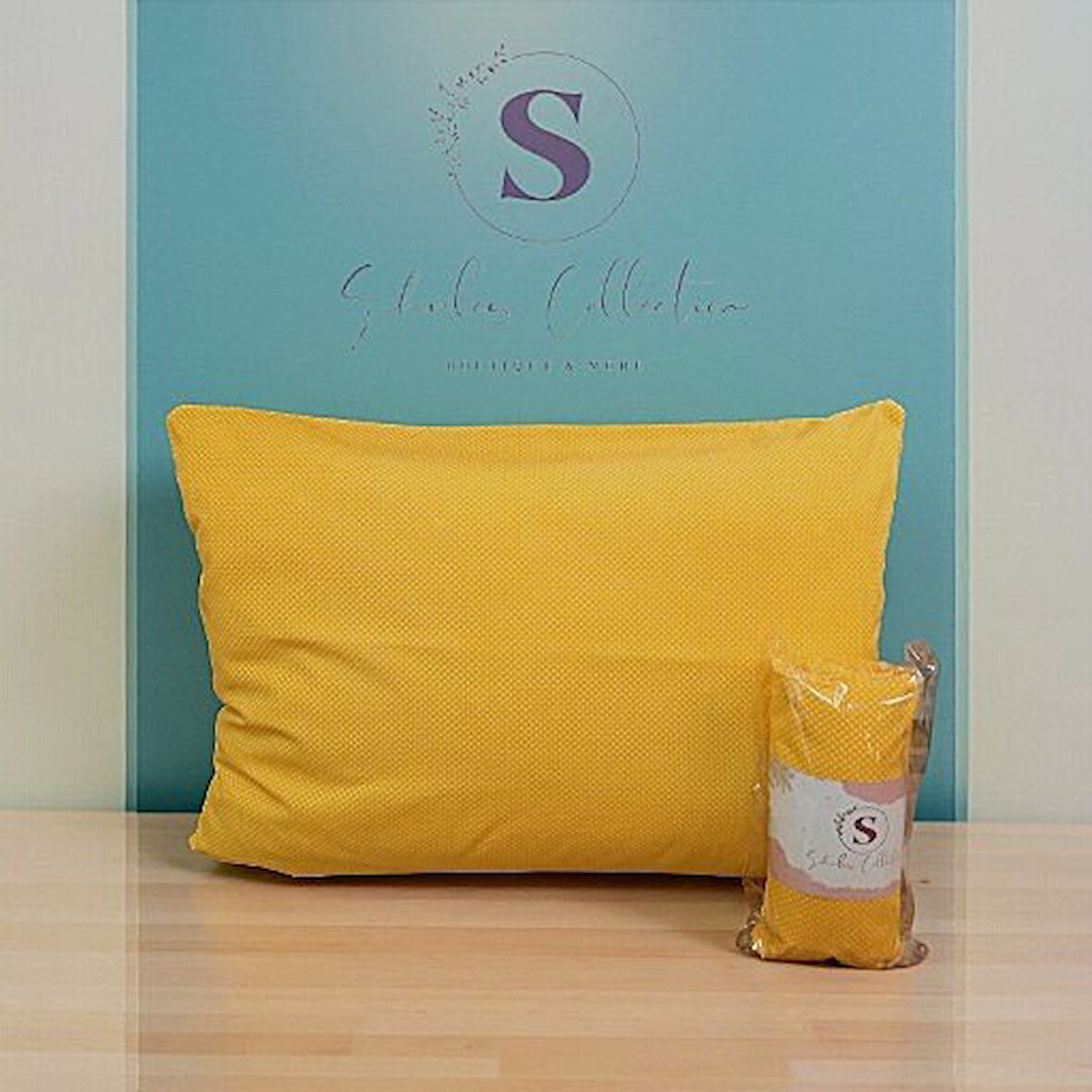 Shules Collection Sarı Puantiyeli Tek Kişilik Lastikli Çarşaf+Yastık Kılıfı