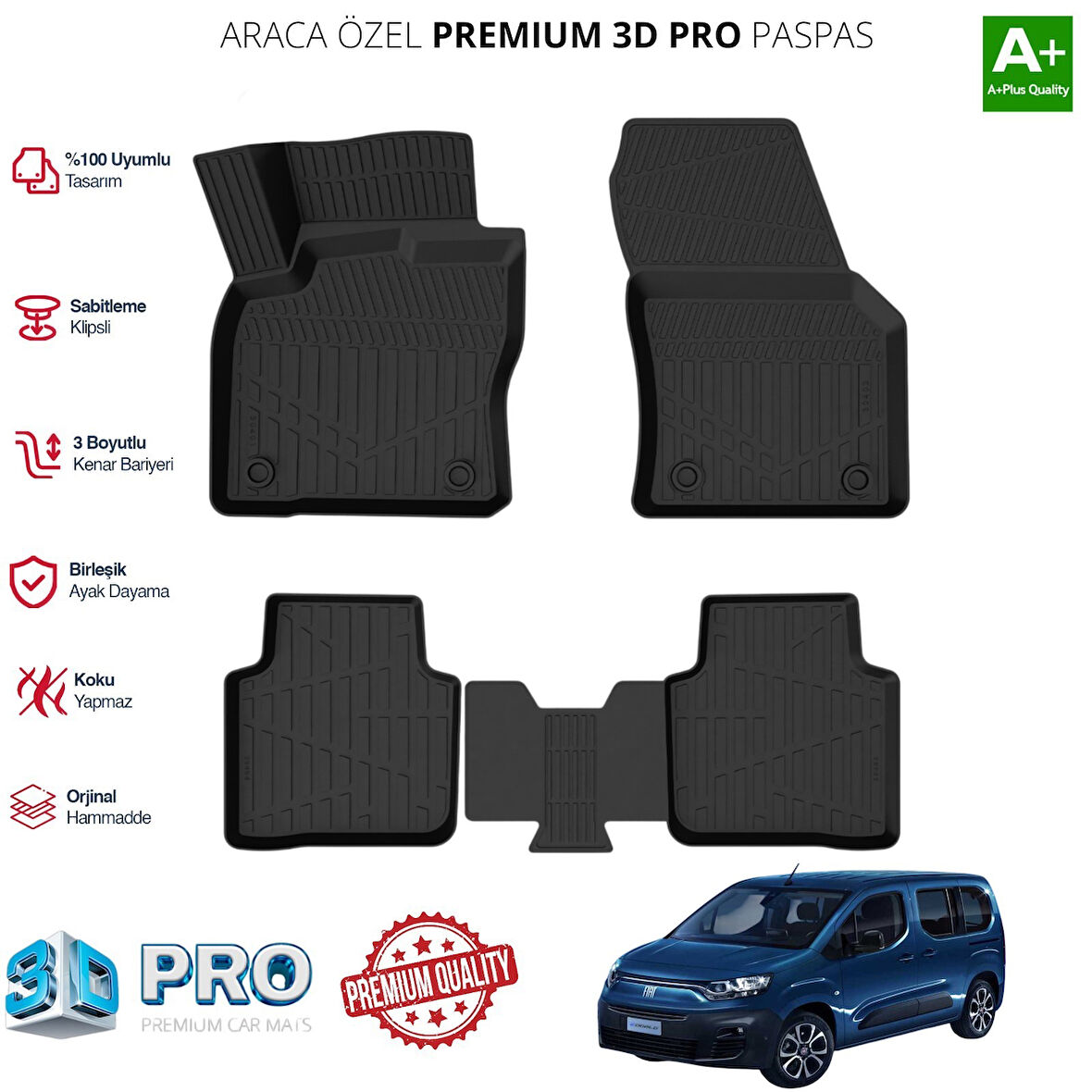 DOBLO ARACA ÖZEL 3DPASPAS 2023 2024 2025 2026