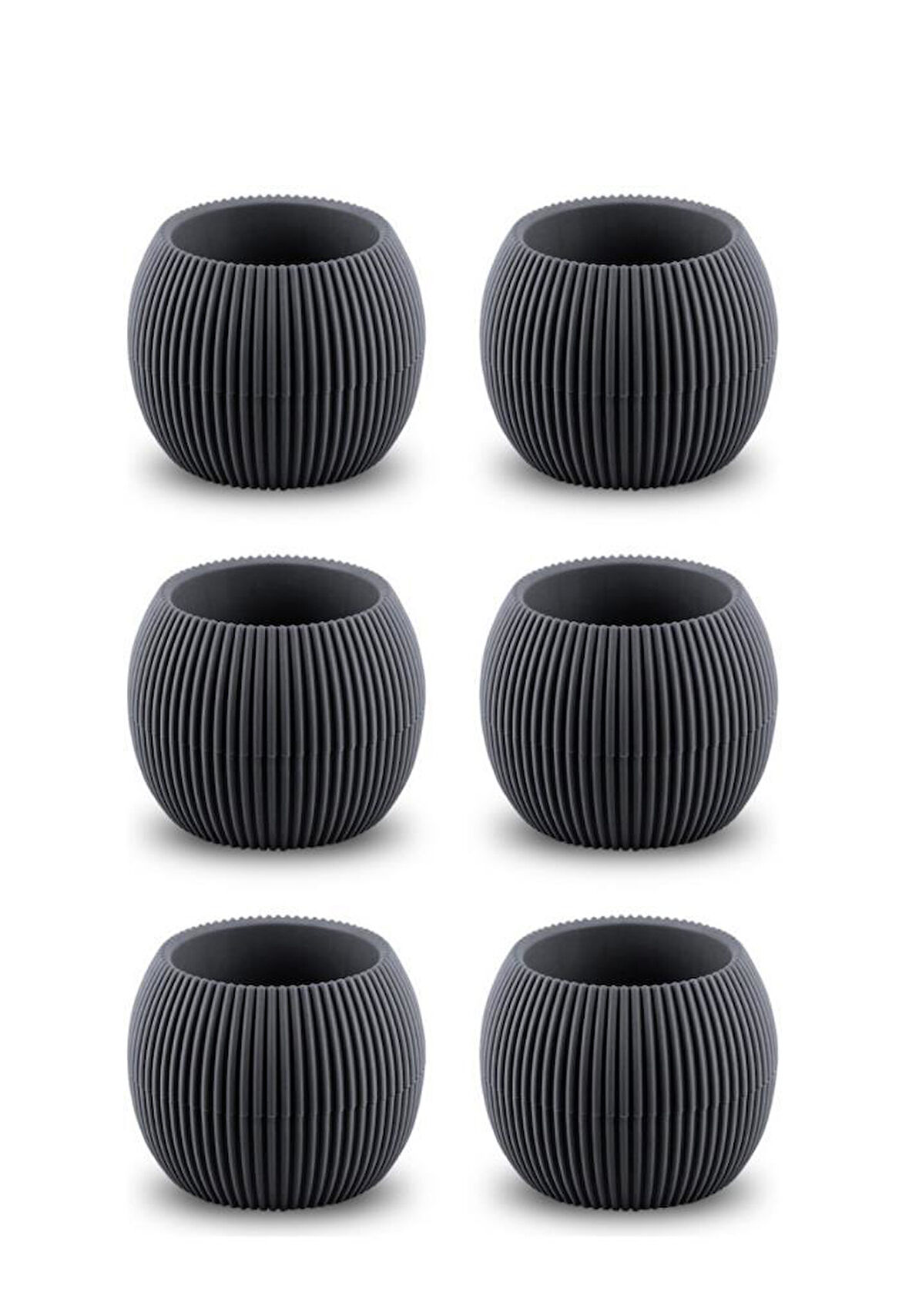 Omnipazar KRS-362 Plastik Mercan Kaktüs Saksı 0.35 Litre Antrasit 6 Adet