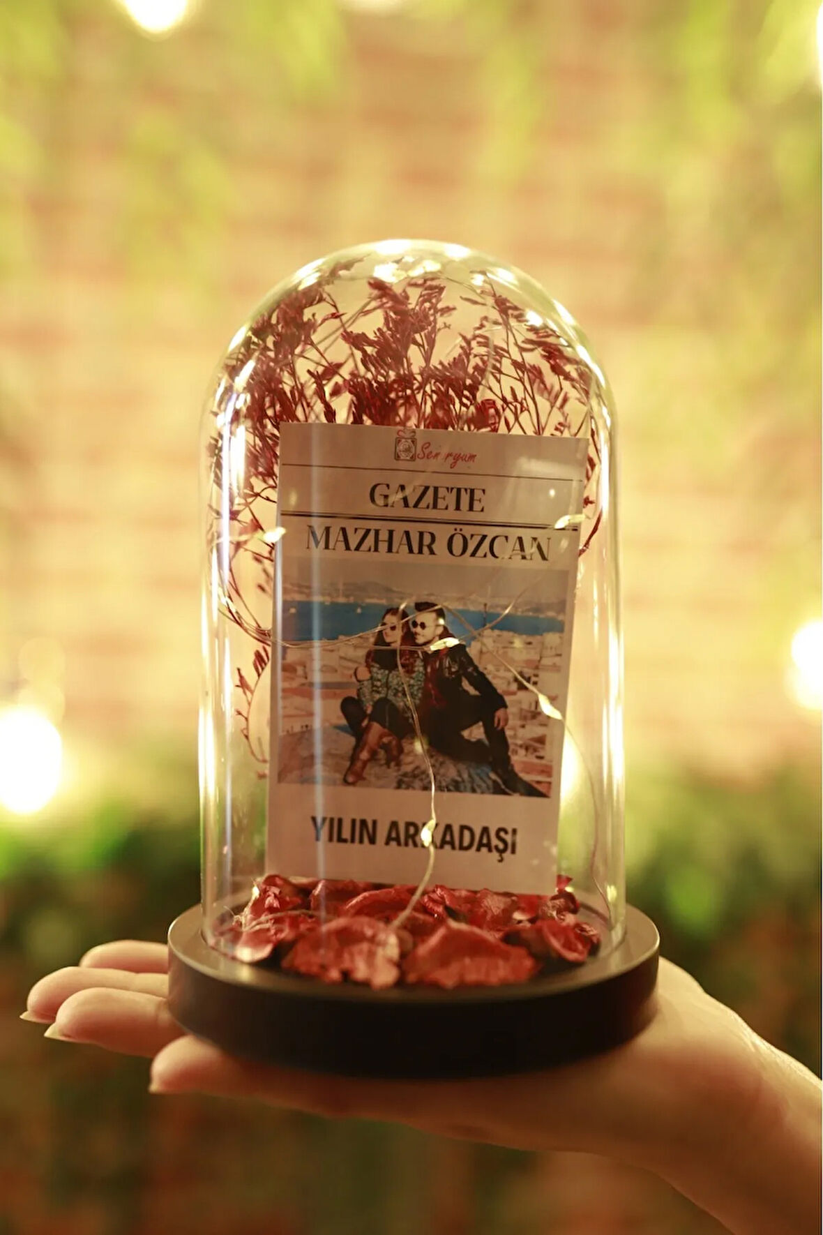 Yılın Arkadaşı Gazete Manşet Işıklı Hediyelik Fanus