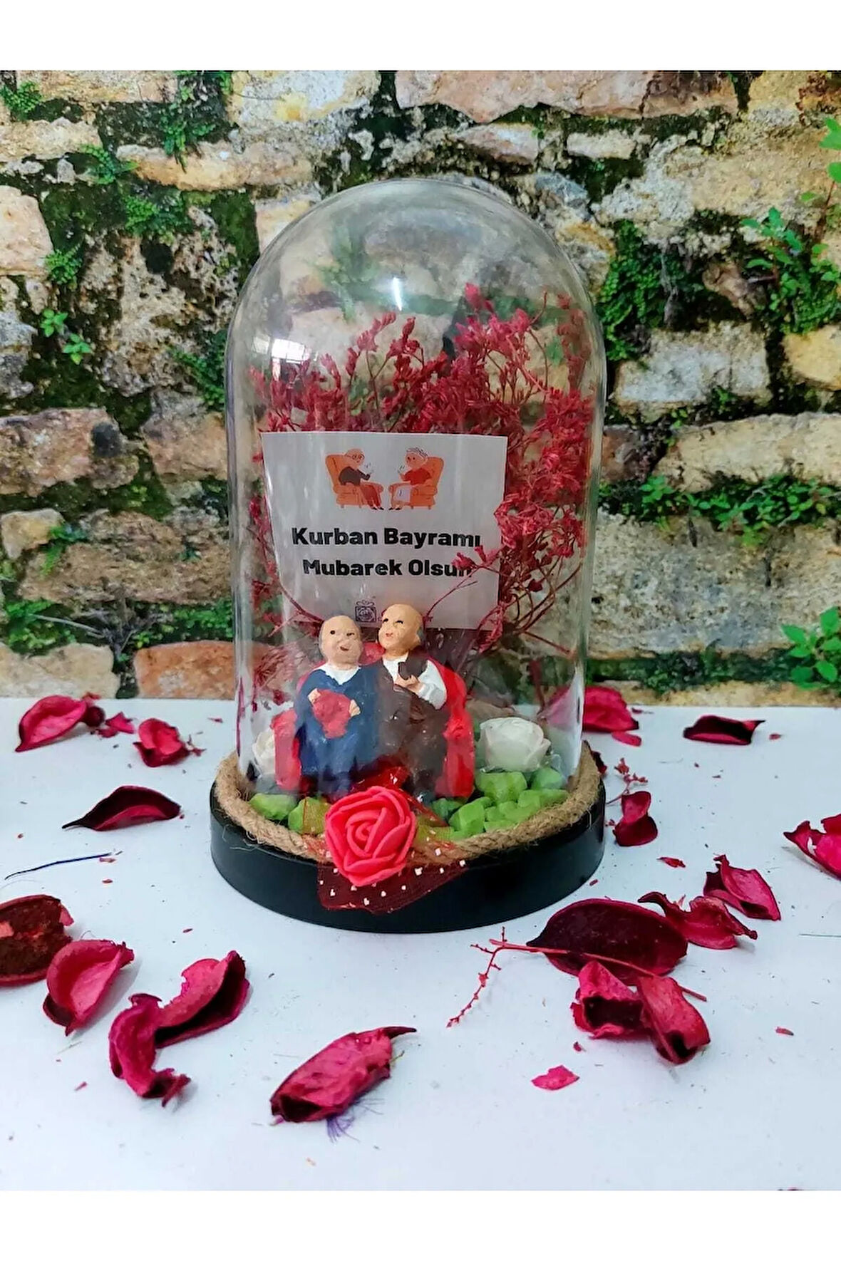 Kurban Bayramı Hediyesi Yaşlı Çift Hediyelik Fanus Teraryum