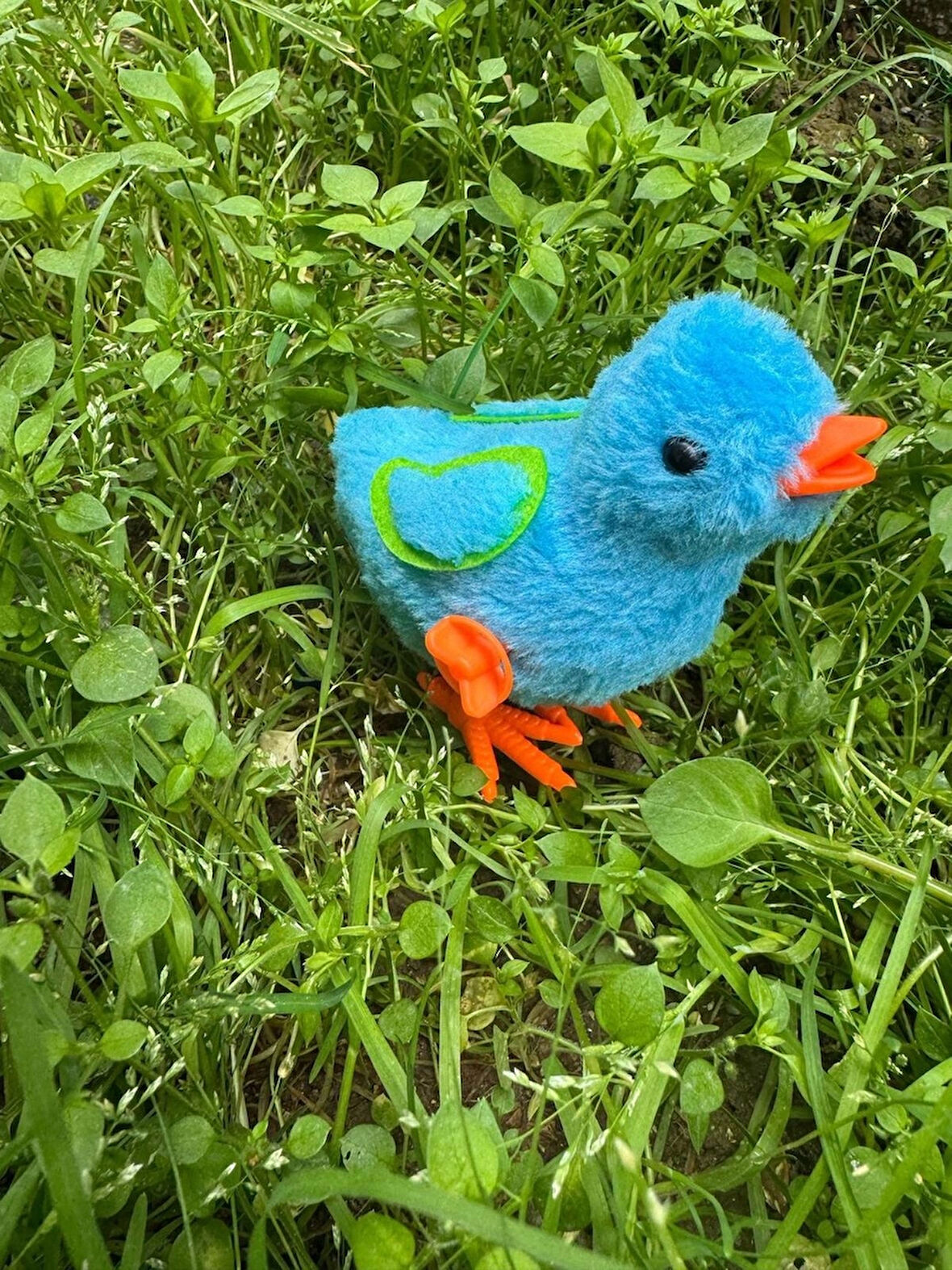 Mavi Civciv Oyuncak Koşan Civciv Bebek Mini Kurmalı Peluş Civciv