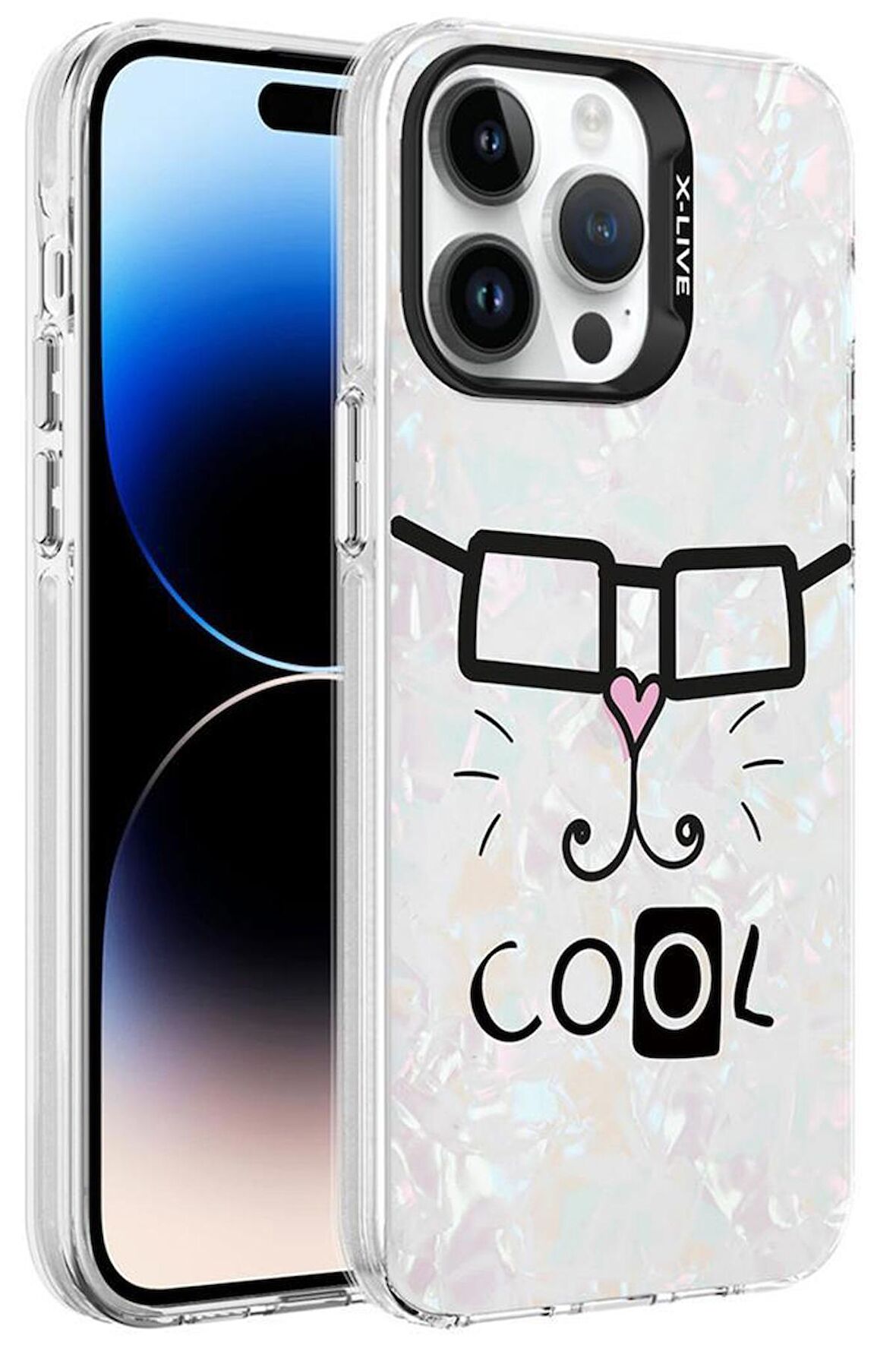 Apple iPhone 14 Pro Kılıf Mermer Üzeri Lüx Desenli Marbello Kapak