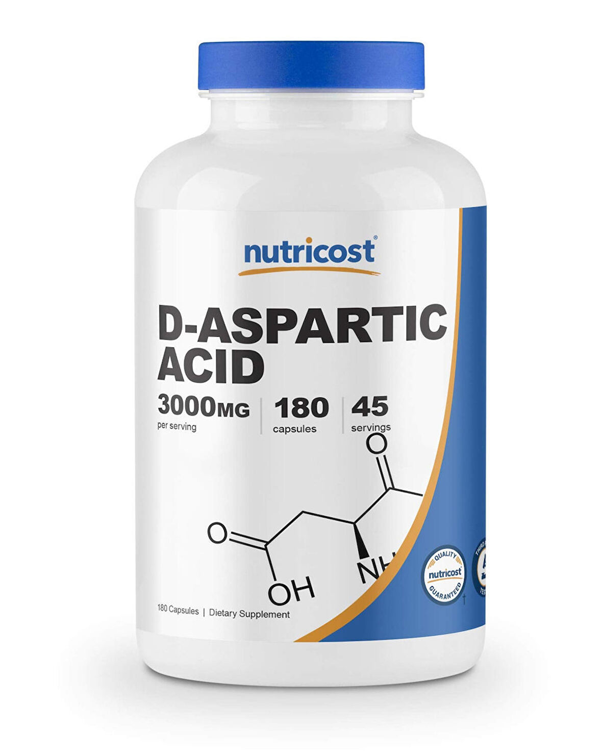 Nutricost D-Aspartic Acid (DAA) Capsules 3000mg Per Serving (180 Capsules)