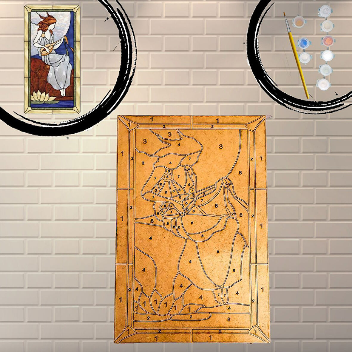 Veraart Ahşap Boyama Seti Akrilik Boya Fırça Sanat Hobi Seti Duvar Tablosu Hobi Seti Ahşap Boyama Sanatı