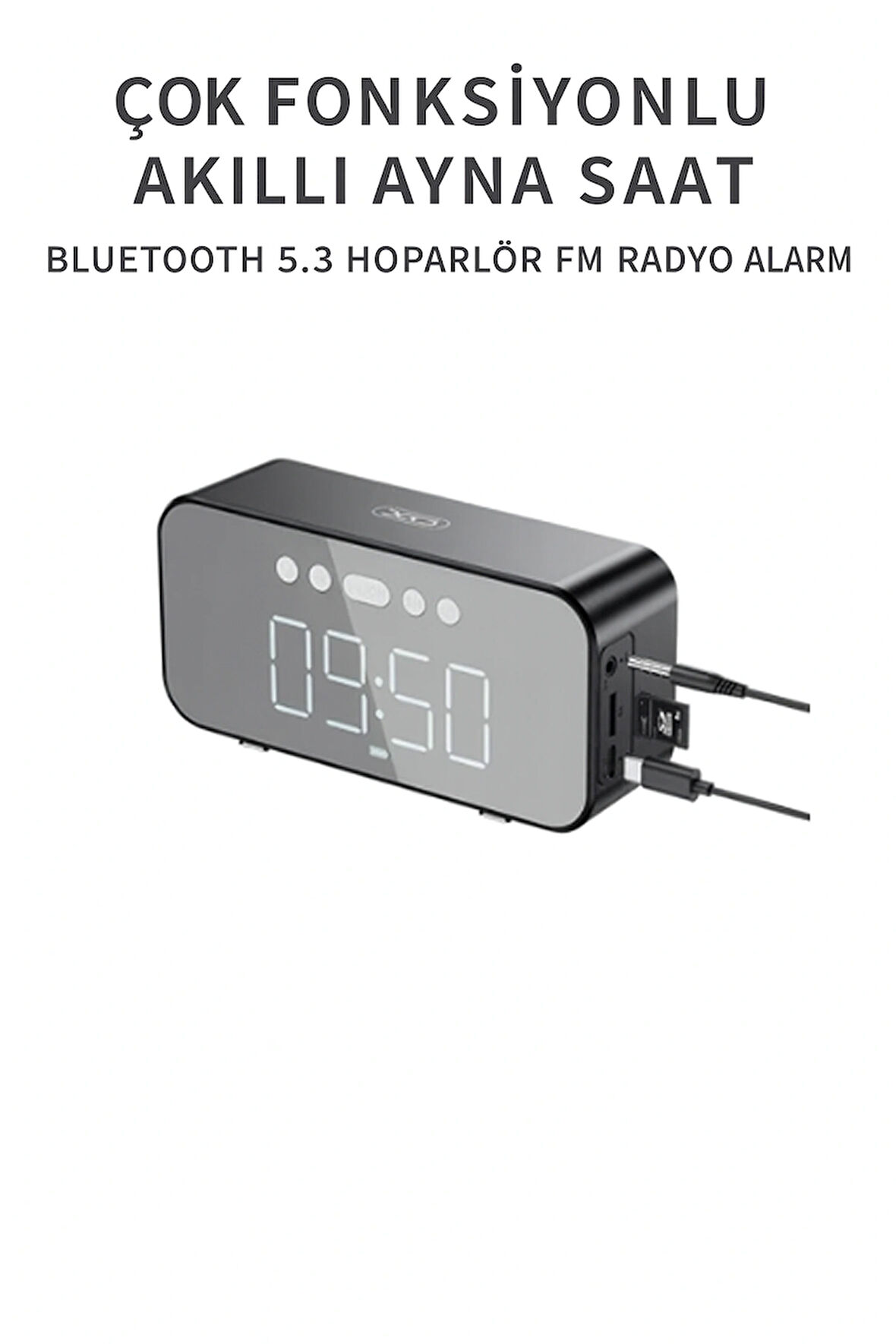 Çok Fonksiyonlu Akıllı Ayna Saat F41 Bluetooth 5.3 Hoparlör FM Radyo Alarm