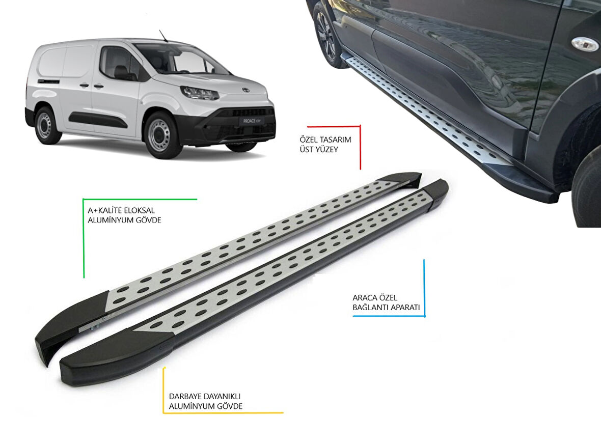 PROACE CİTY CARGO UZUN ŞASE NOKTALI YAN BASAMAK 2021 2022 2023 2024 2025 2026 2027