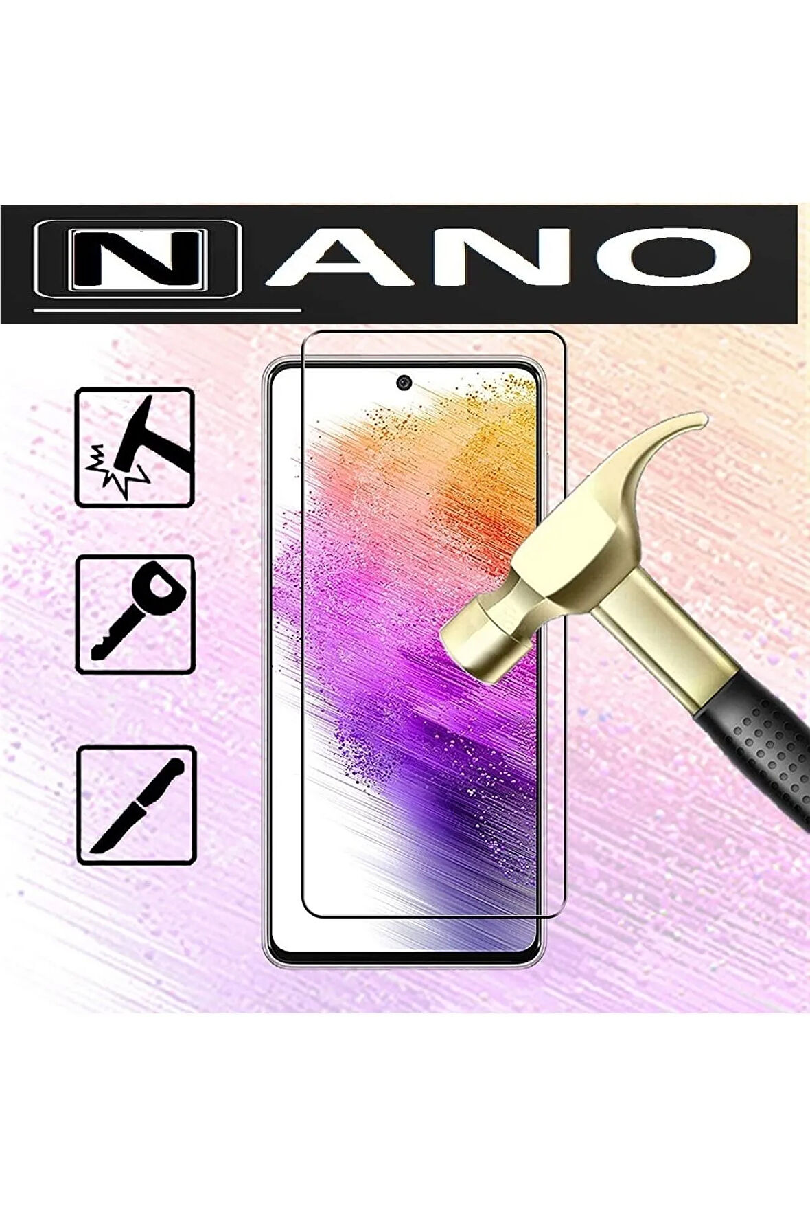 Samsung Galaxy A73 Tam Kaplayan 5d Nano Ekran Koruyucu Kırılmaz Cam - Esnek Yapıda