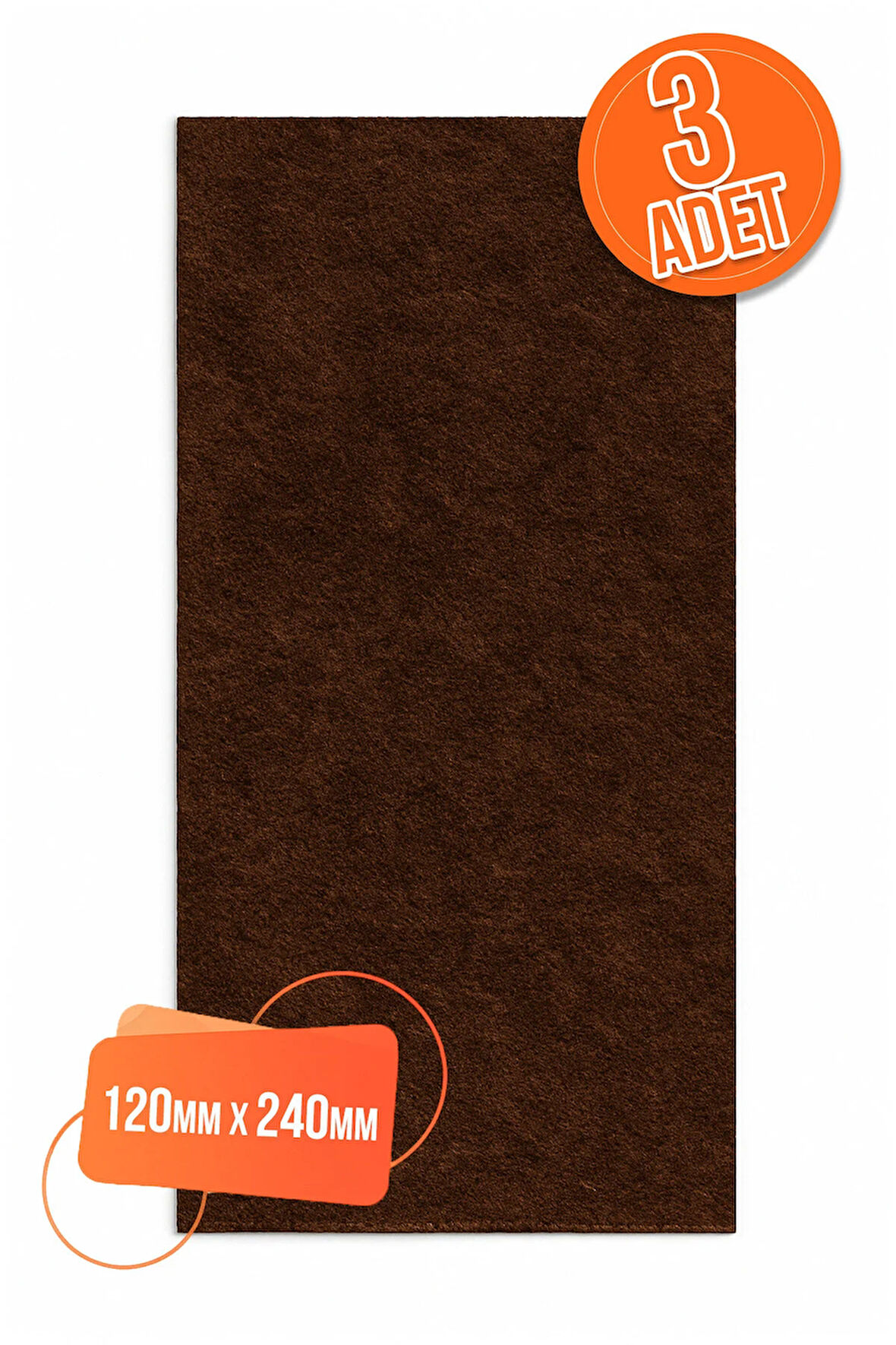 3 Ad Yapışkanlı Keçe Mobilya Masa Sandalye Parke Zemin Ayak Koruyucu Kaydırmaz Keçesi 120MM x 240MM